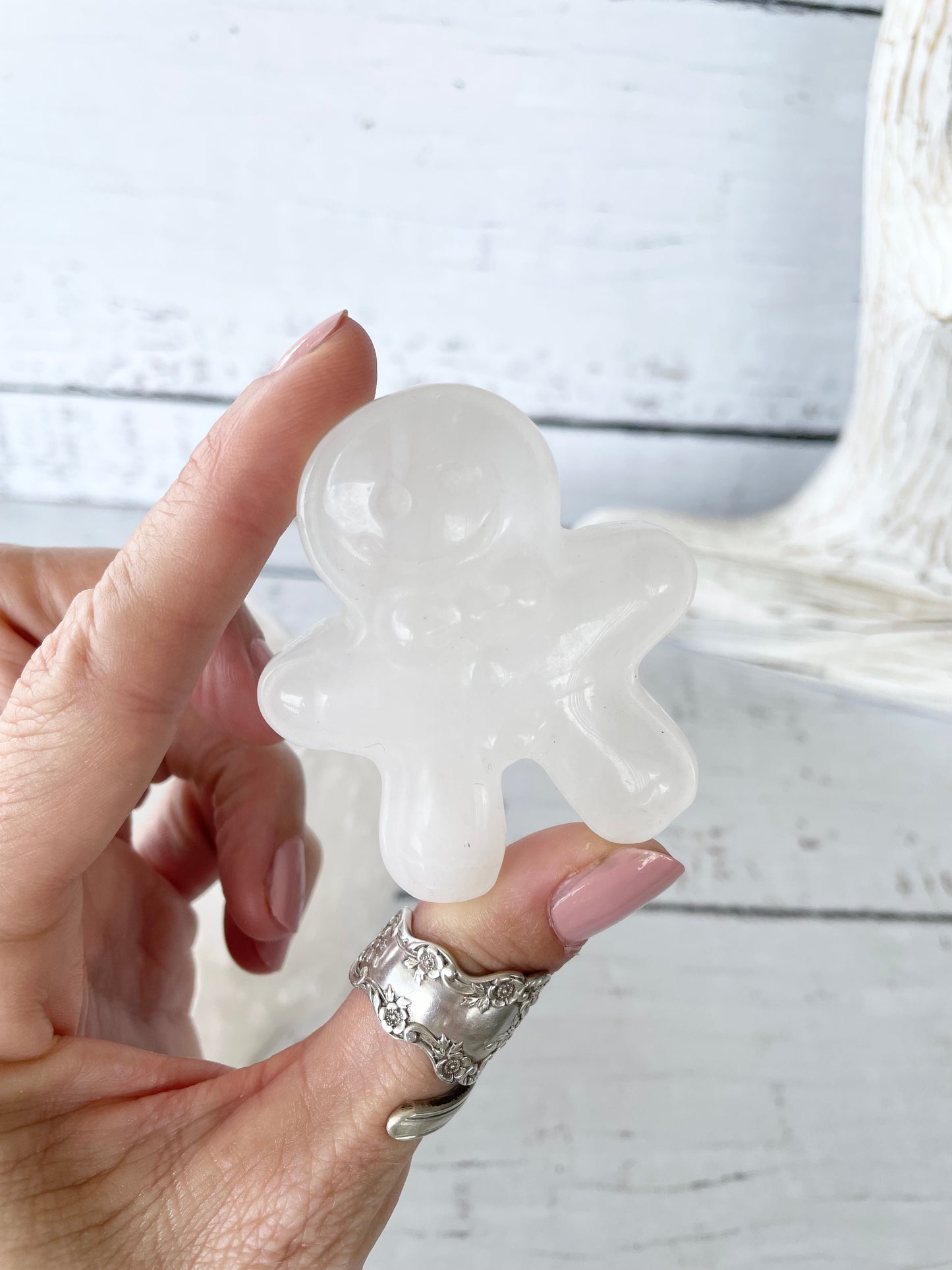Clear Quartz ~ Gingerbread Man