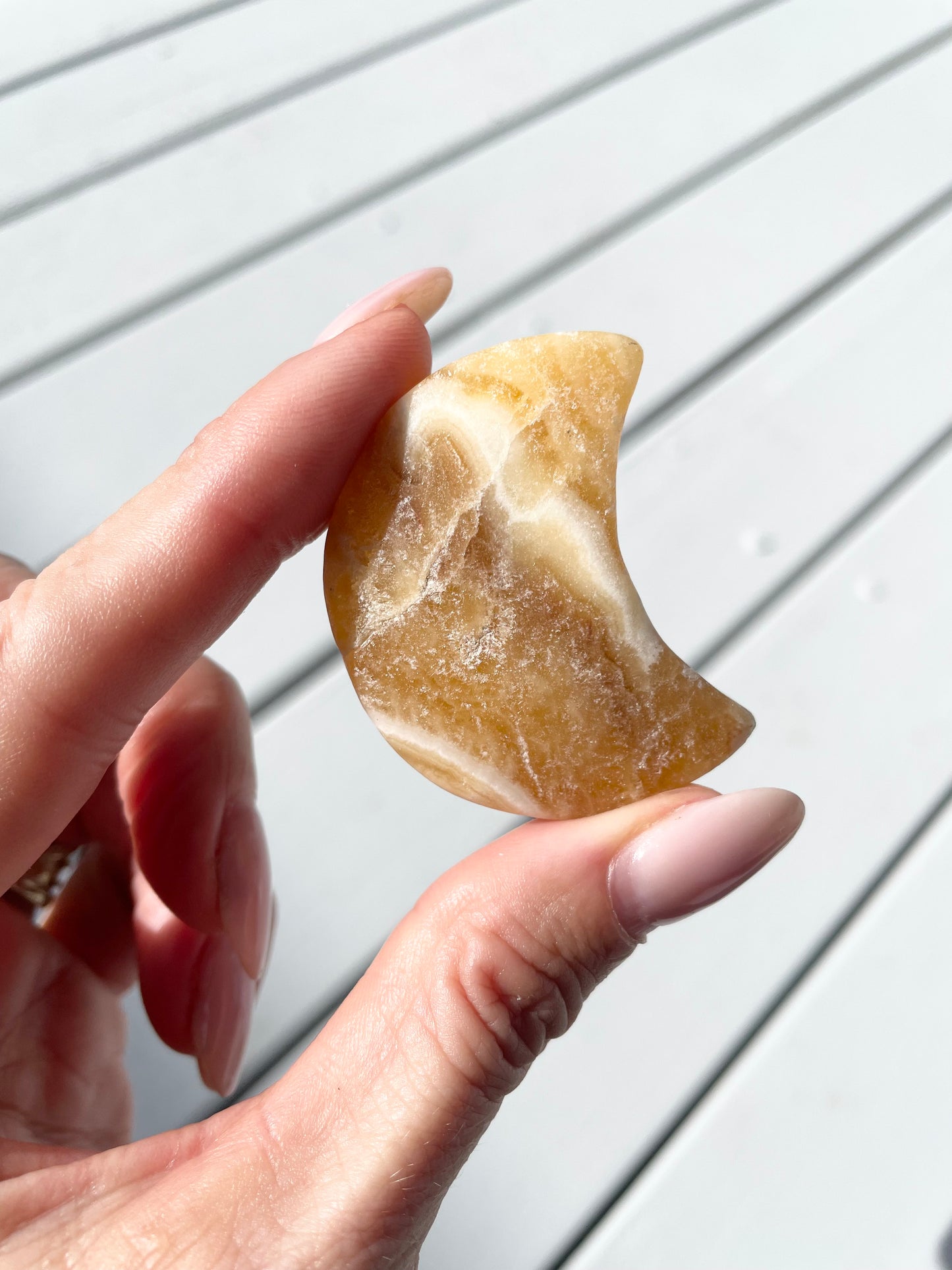 Orange Calcite Moon