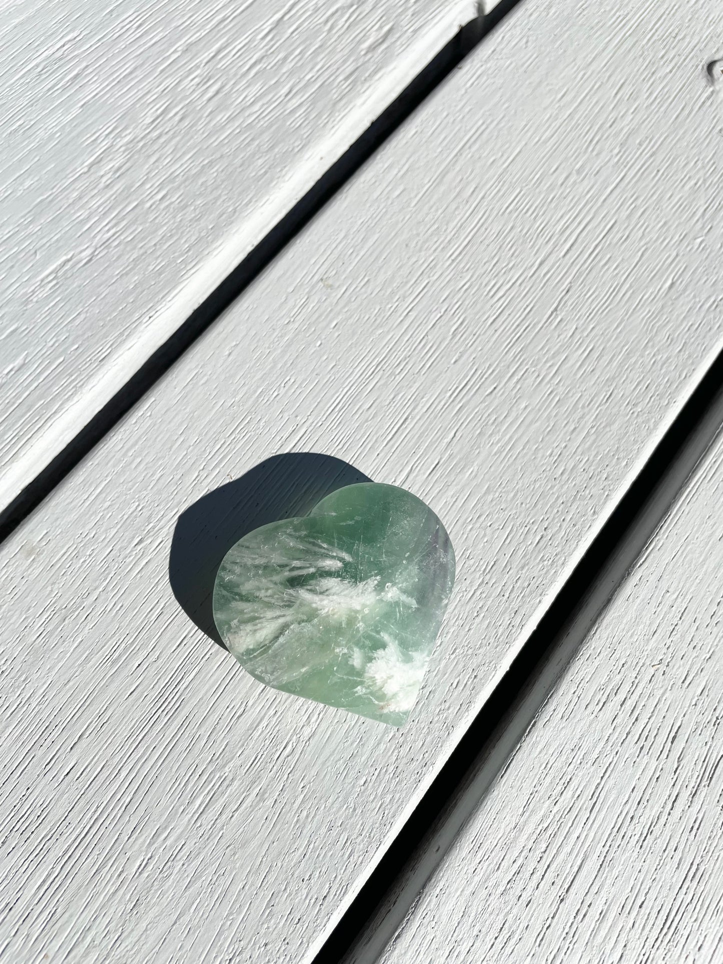 Snowflake fluorite heart