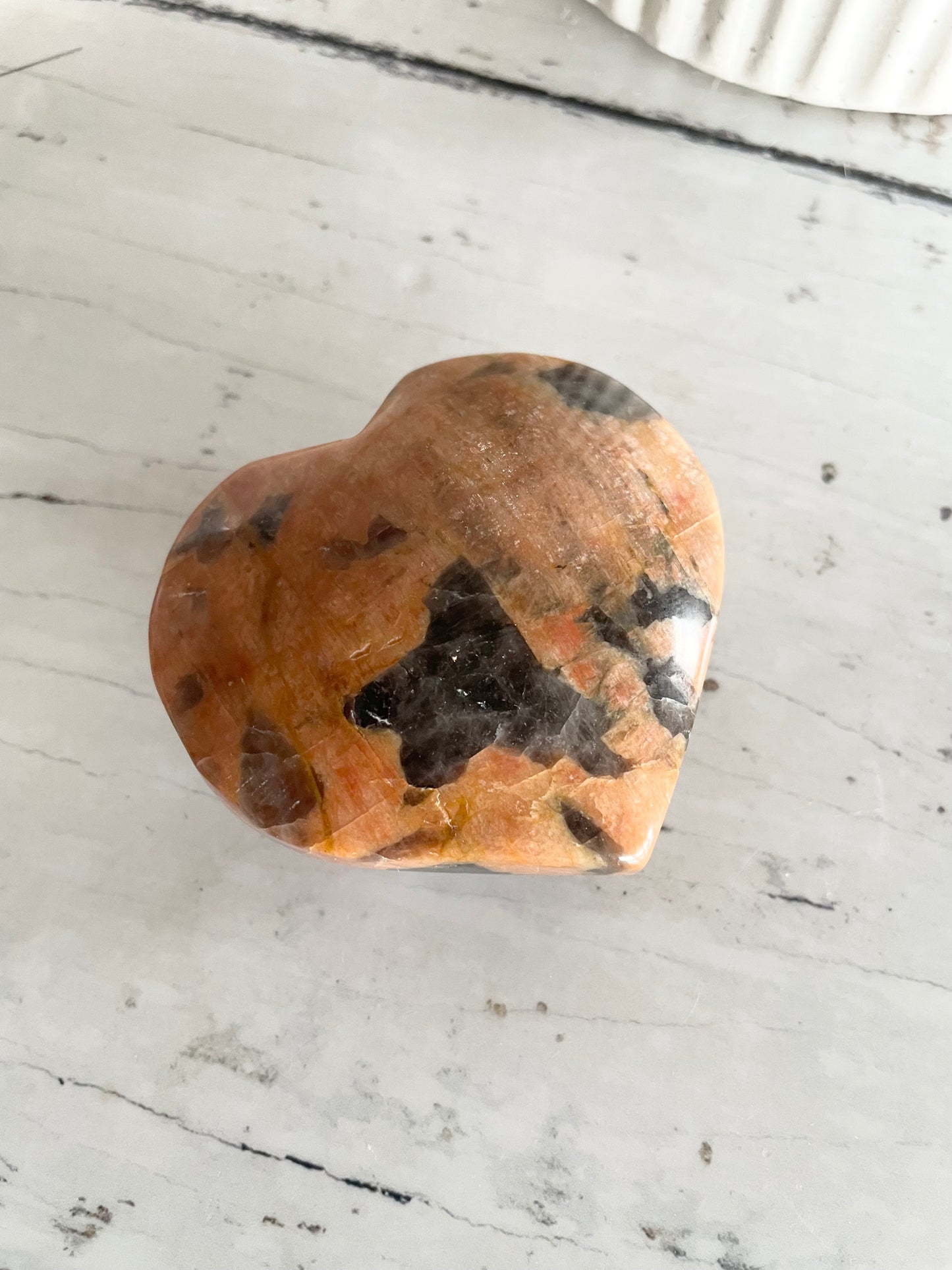 Smoky Quartz & Sunstone Heart