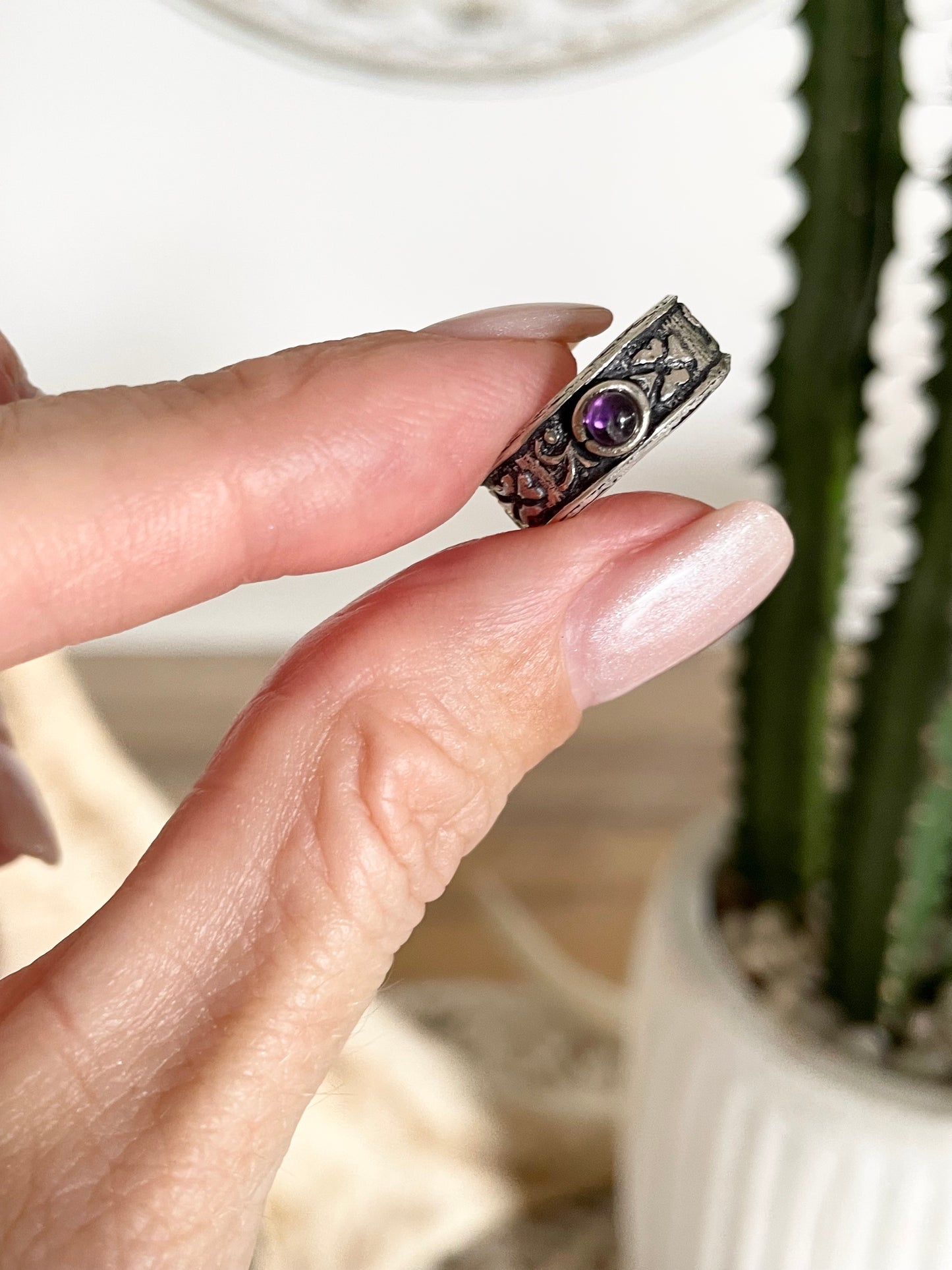 Amethyst Silver Toe Ring