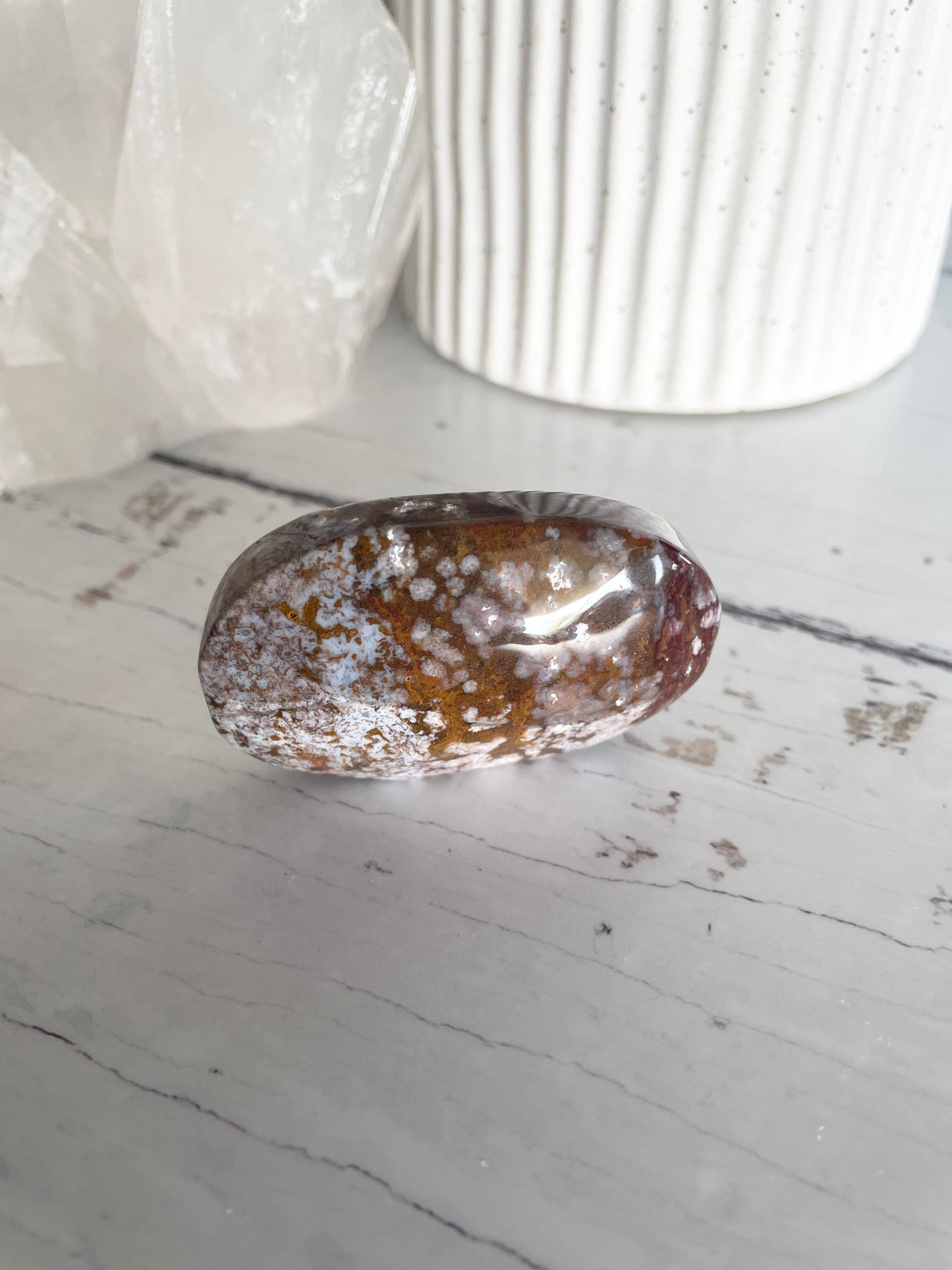 Ocean Jasper Pillow Palm Stone