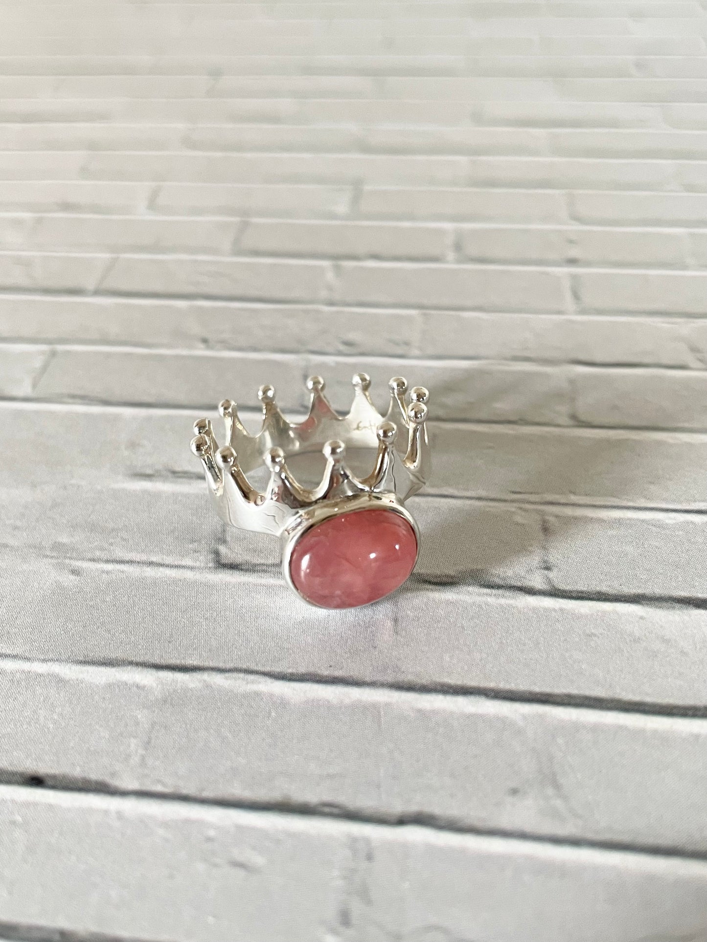 Rhodochrosite Silver Ring ~ size 7.5