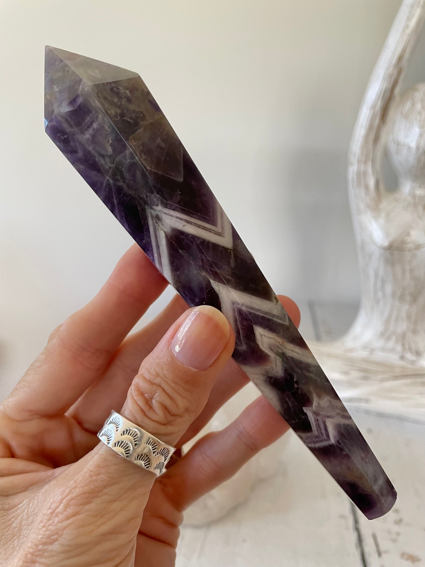 Chevron Dream Amethyst Torch/Point