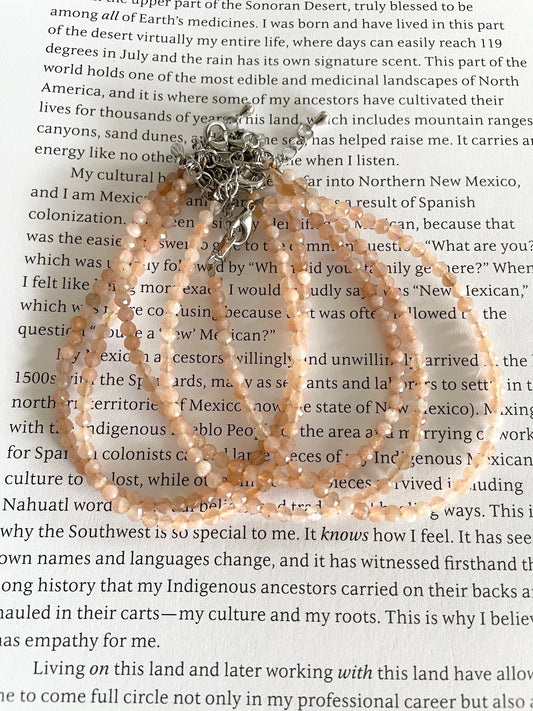 Faceted Bracelet ~ Peach Moonstone