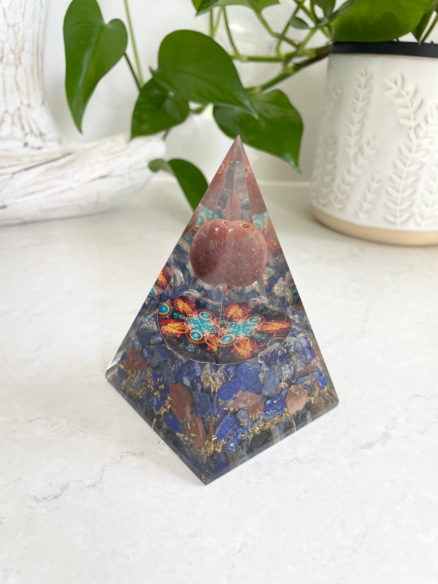 Sodalite Elestial Pyramid