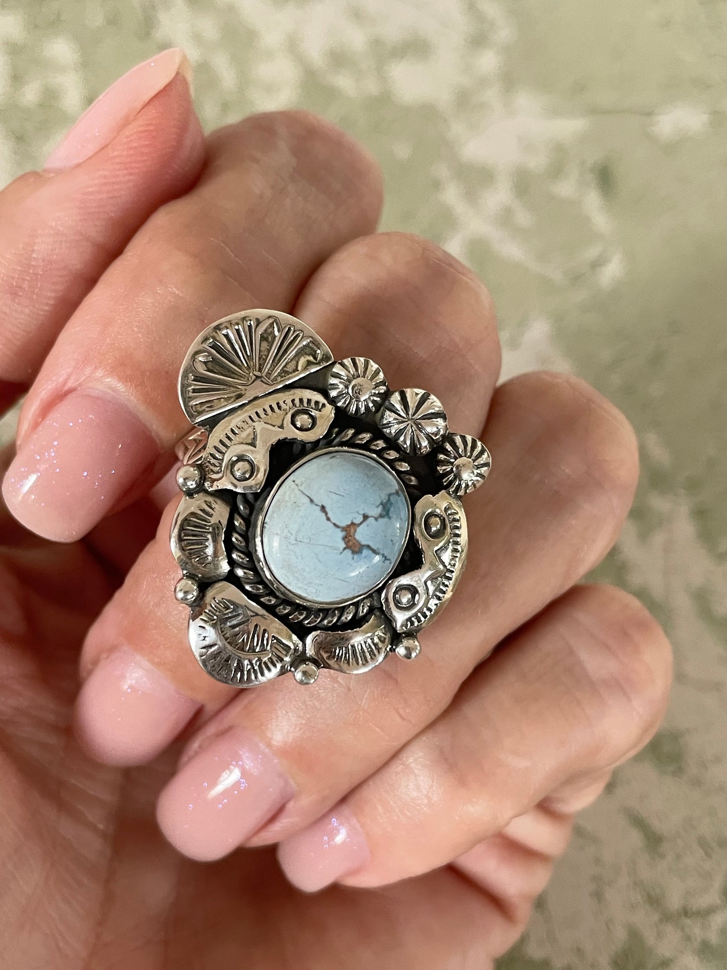 Golden Hills Turquoise Ring ~ adjustable 7-10