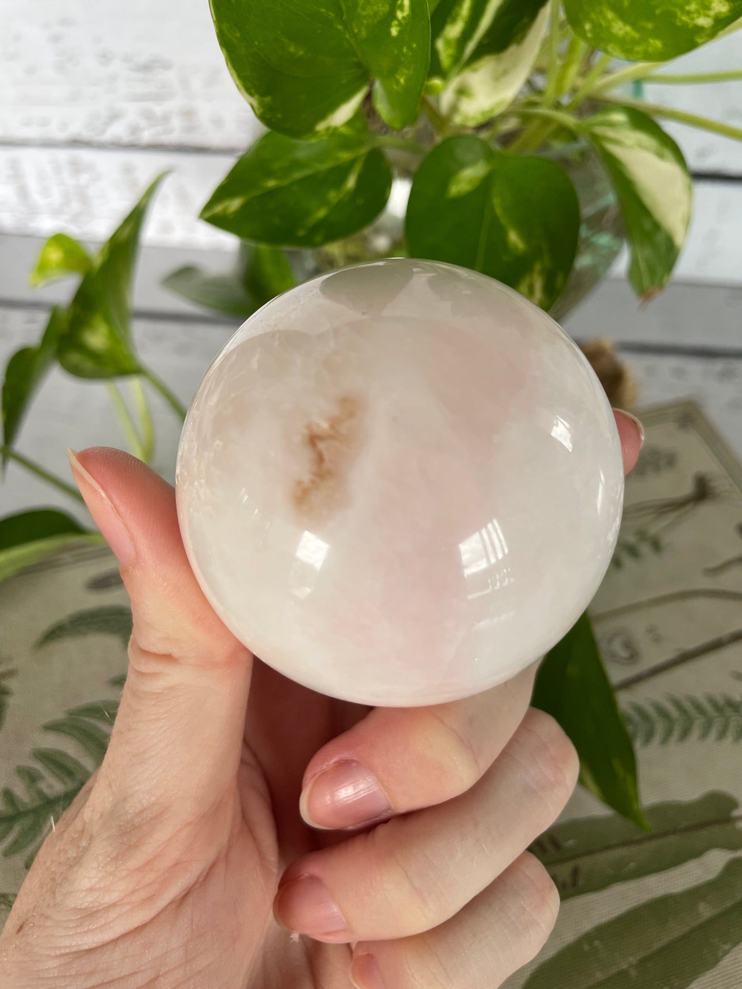 Mangano Calcite Sphere Includes Holder