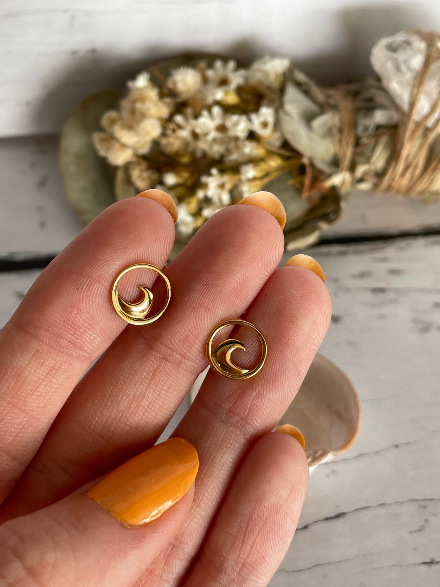 Element of Ocean Gold Studs