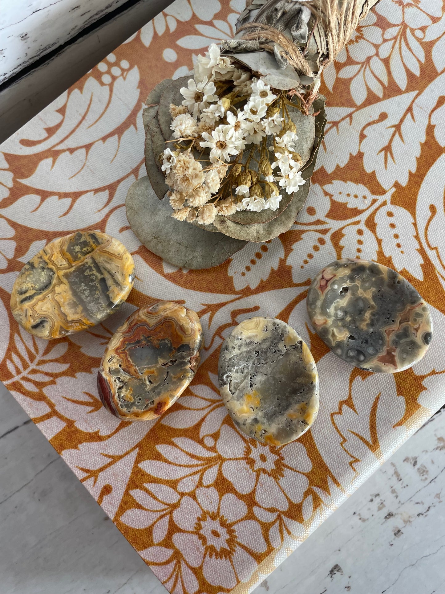 Crazy Lace Agate Thumb/Worry Stone ~ intuitively chosen