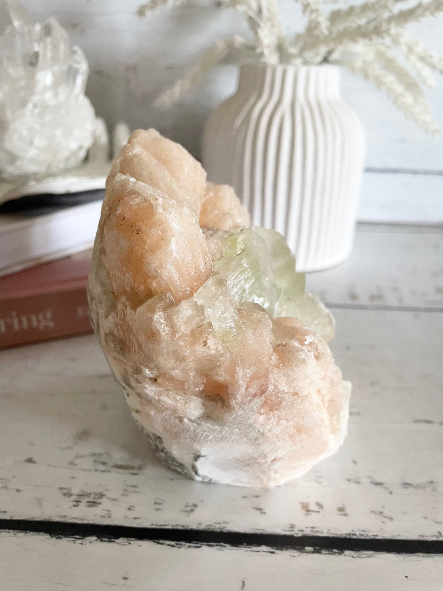 Green Apopyhllite Stilbite Cluster