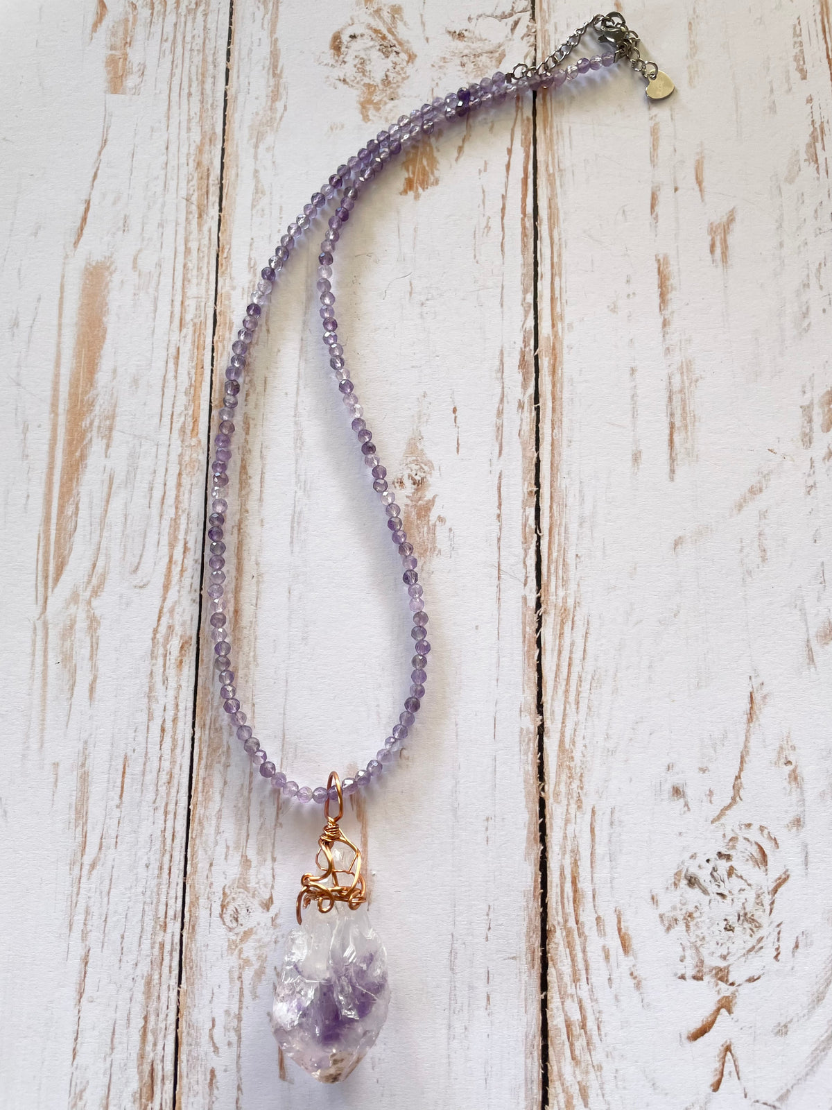 Amethyst Copper Wrapped Necklace
