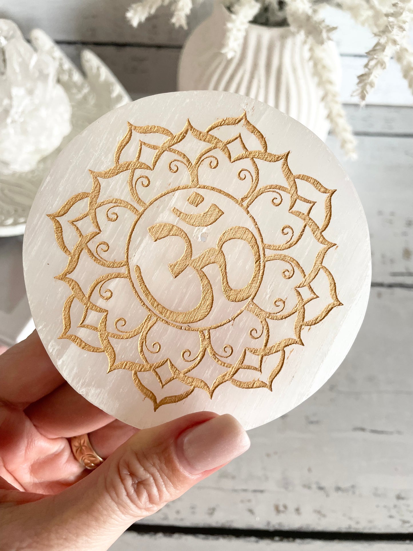 Selenite Incense holder