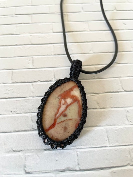 Macrame Pendant ~ Cobra Jasper