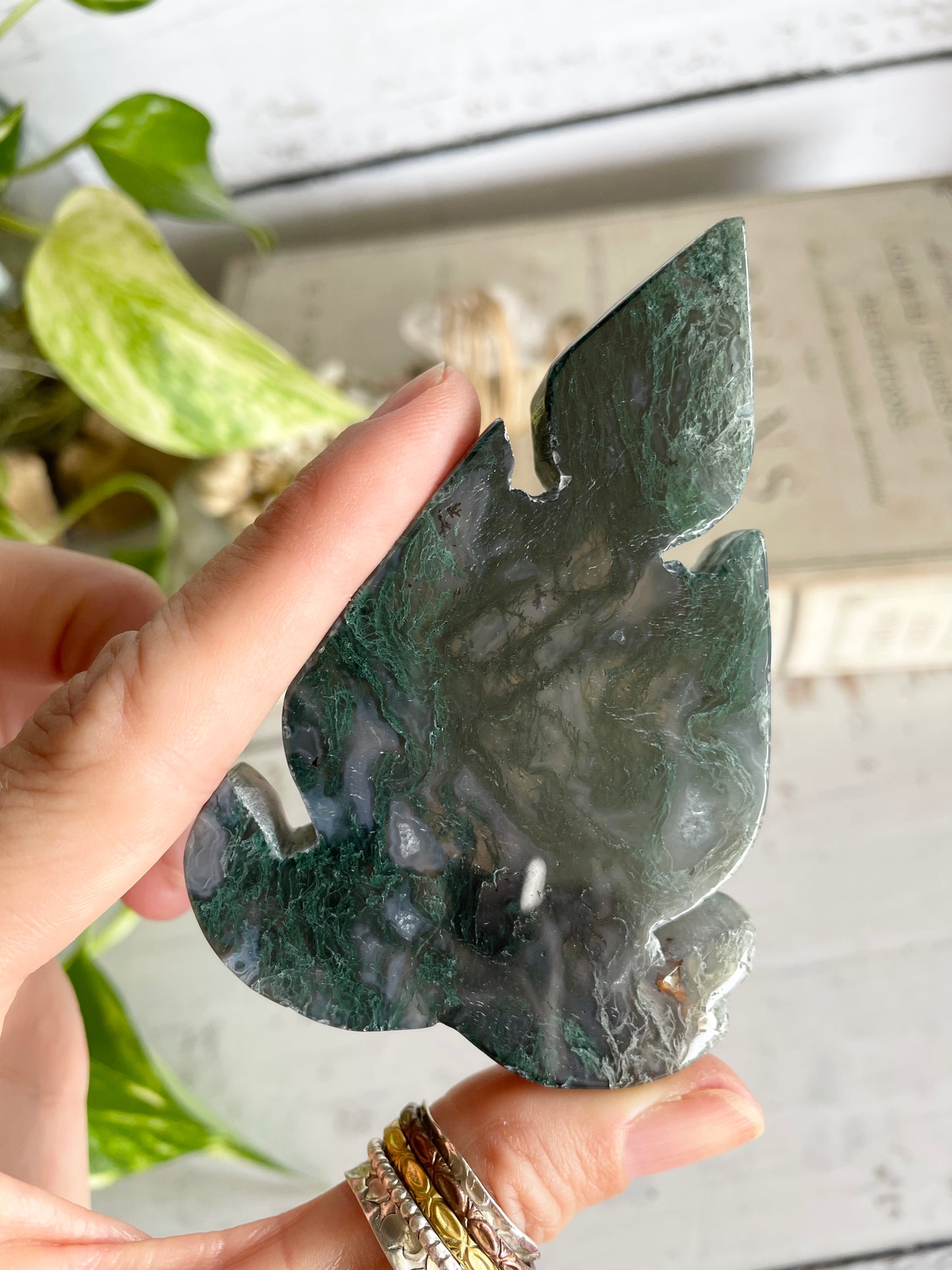 Moss Agate Arrow Head