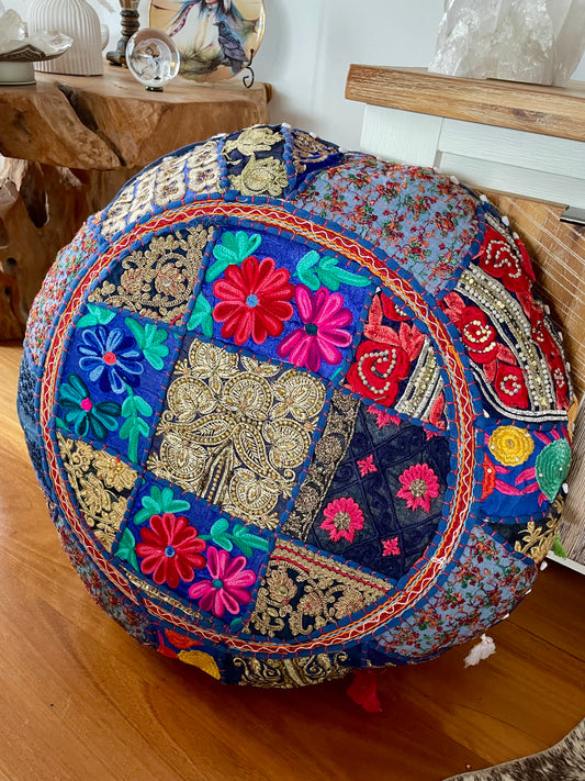 Boho embroidered cushion
