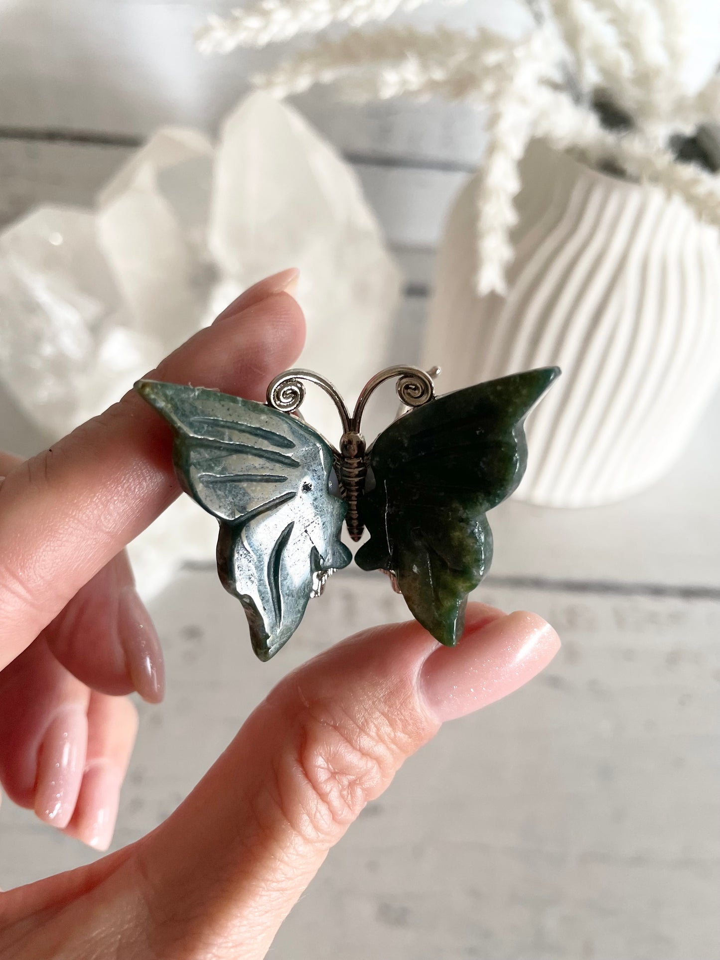 Moss Agate Butterfly