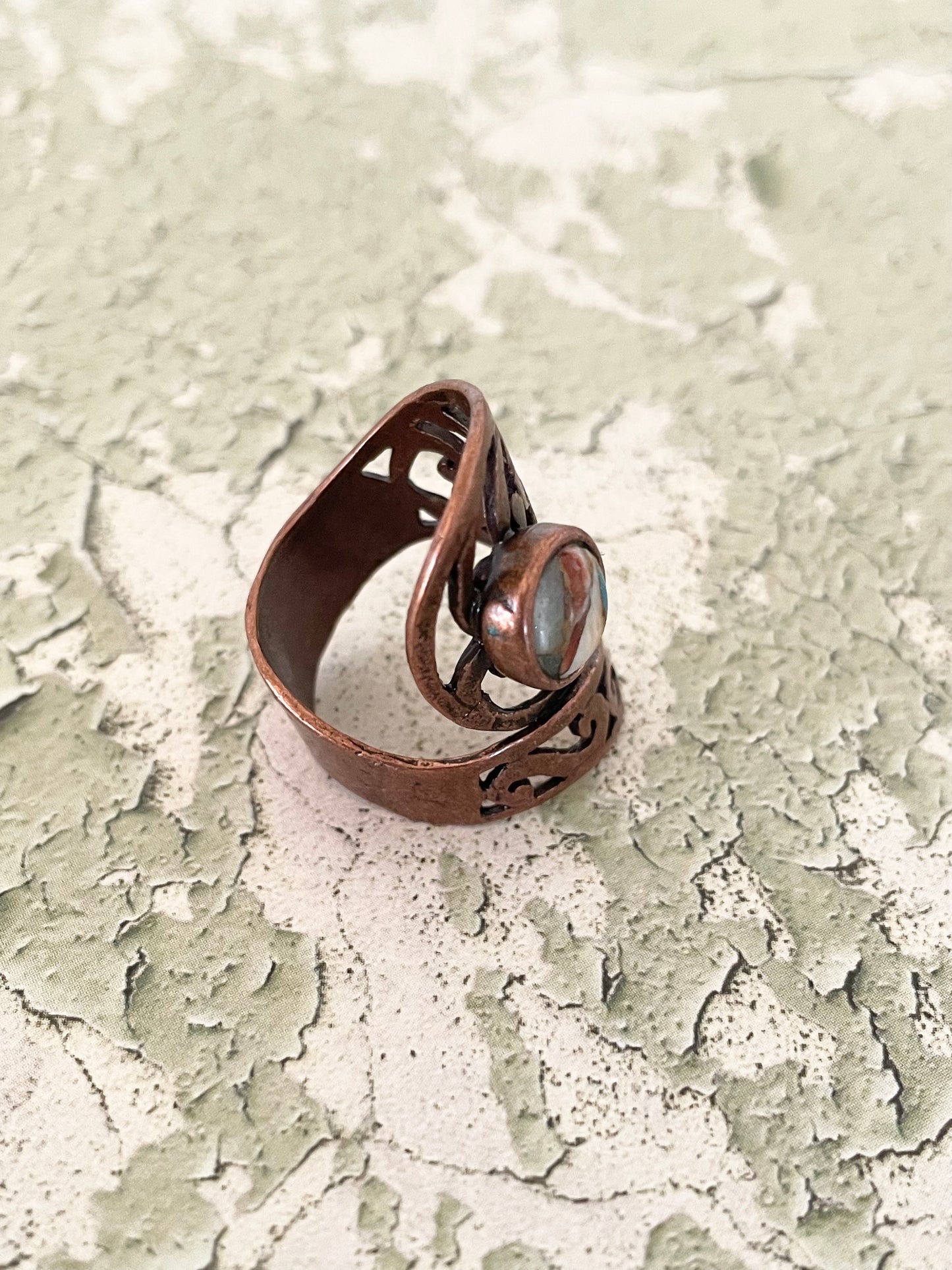 Copper Ring ~ Spiny Oyster size 6-10 adjustable
