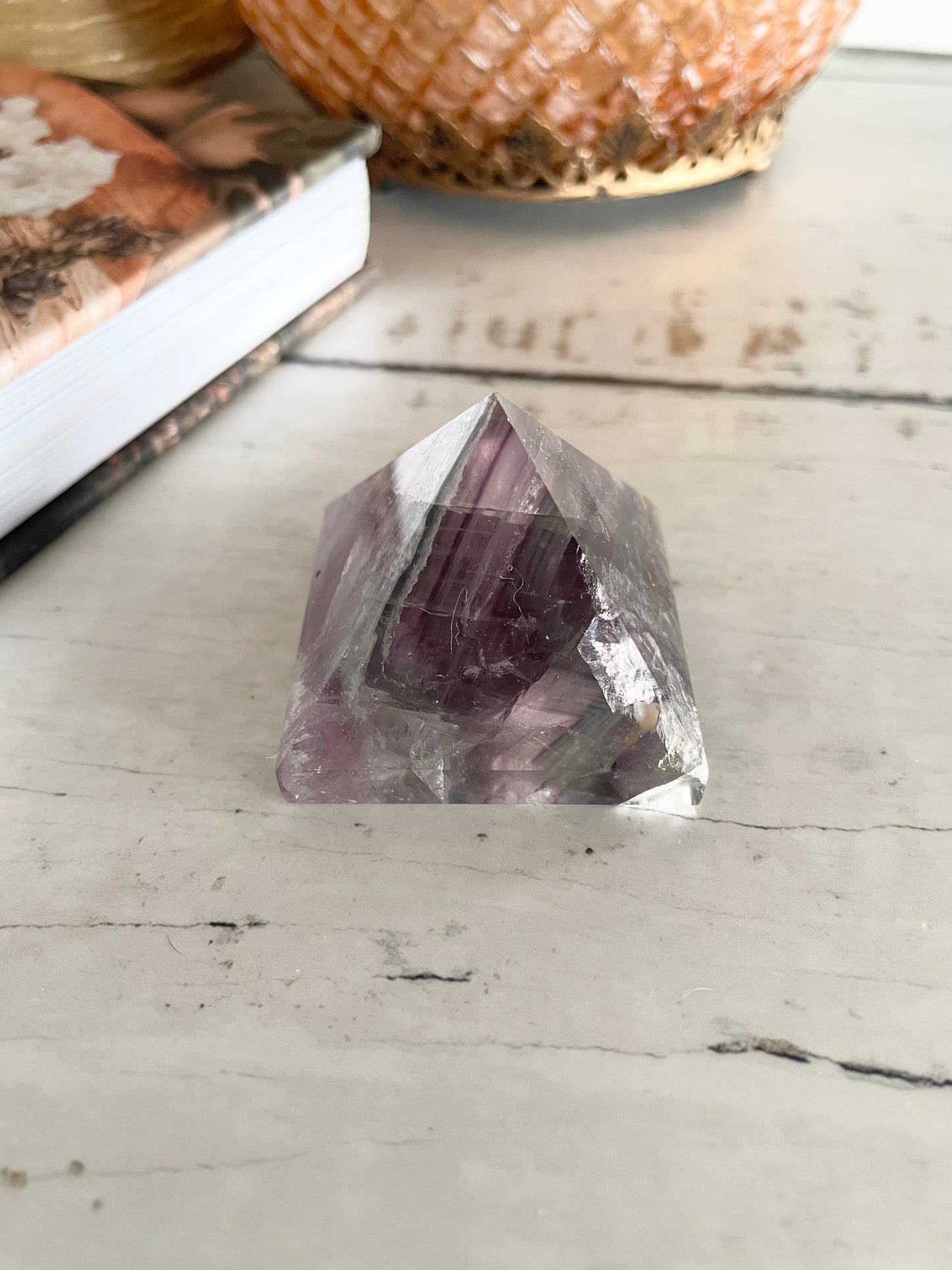 Rainbow Fluorite Pyramid