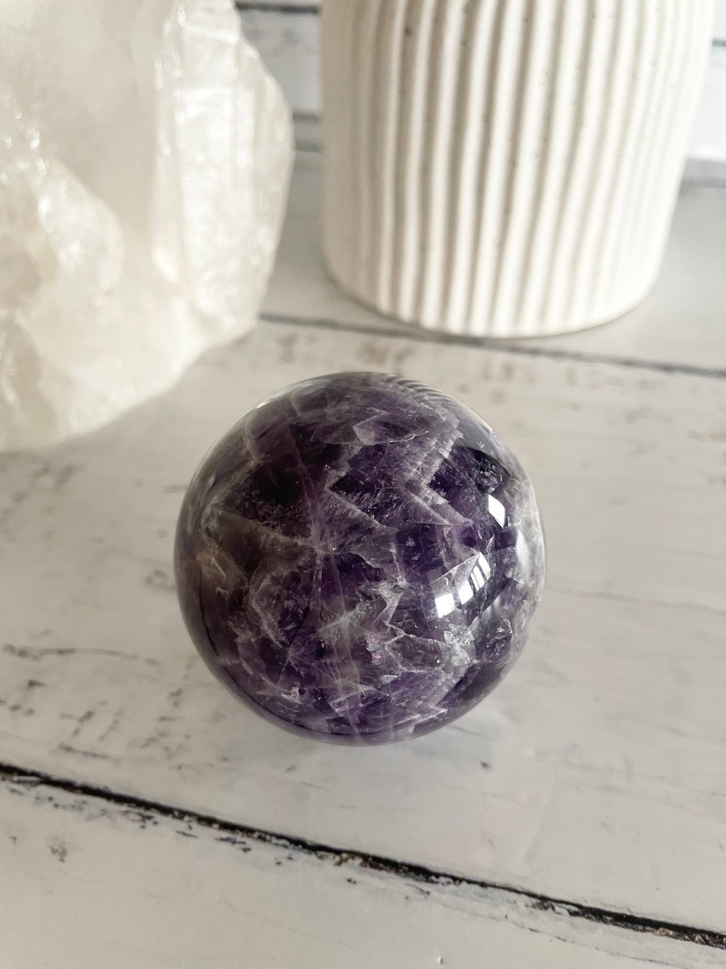 Chevron Dream Amethyst Sphere Includes Holder