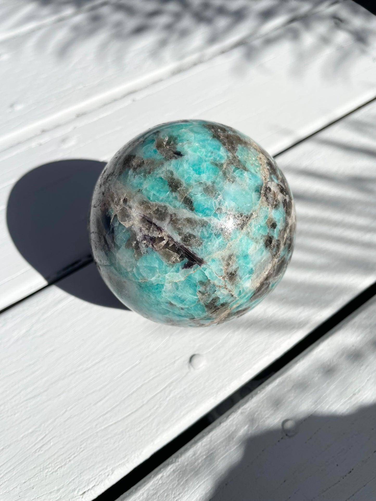 Amazonite Sphere includes holder
