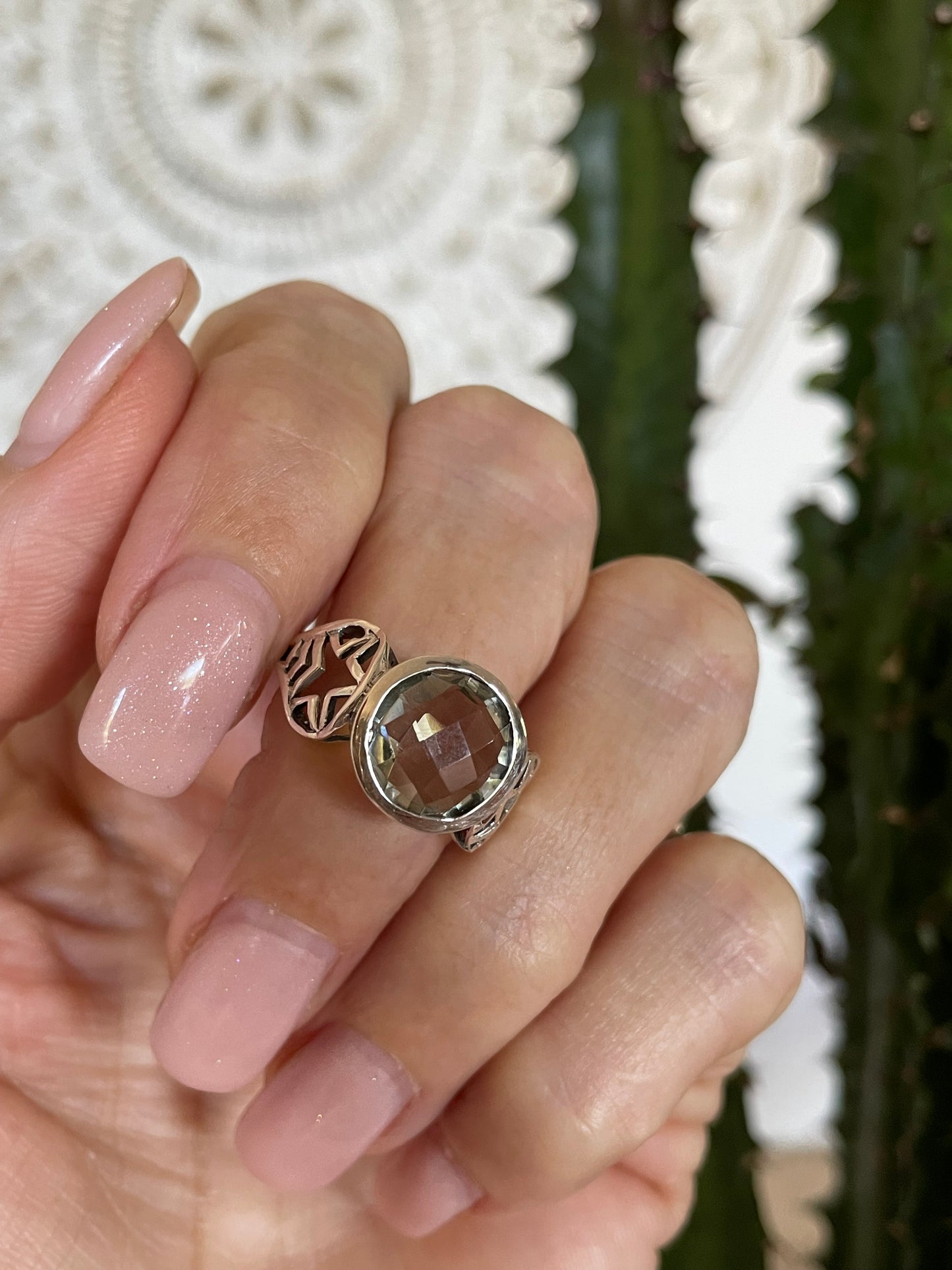 Prasiolite/Green Amethyst Ring - size 7.5