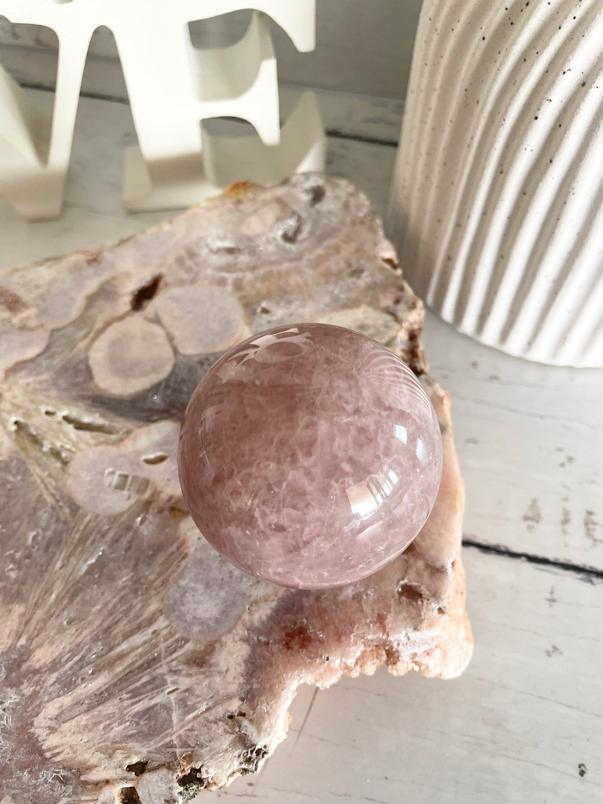 Strawberry Quartz Sphere includes holder