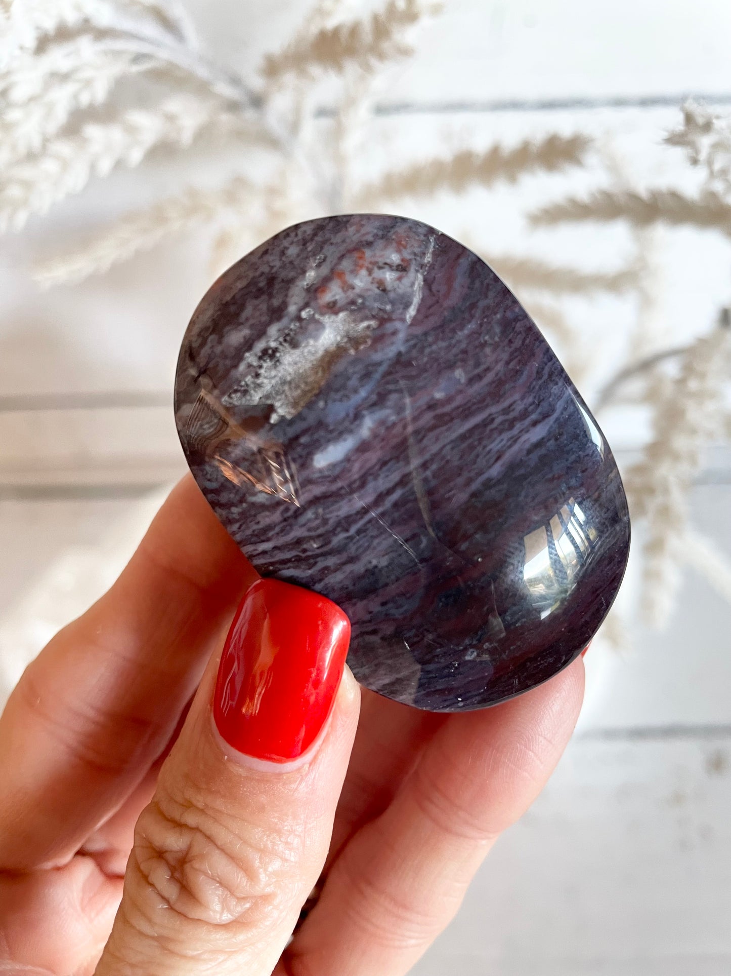 Ocean Jasper Pillow Palm Stone