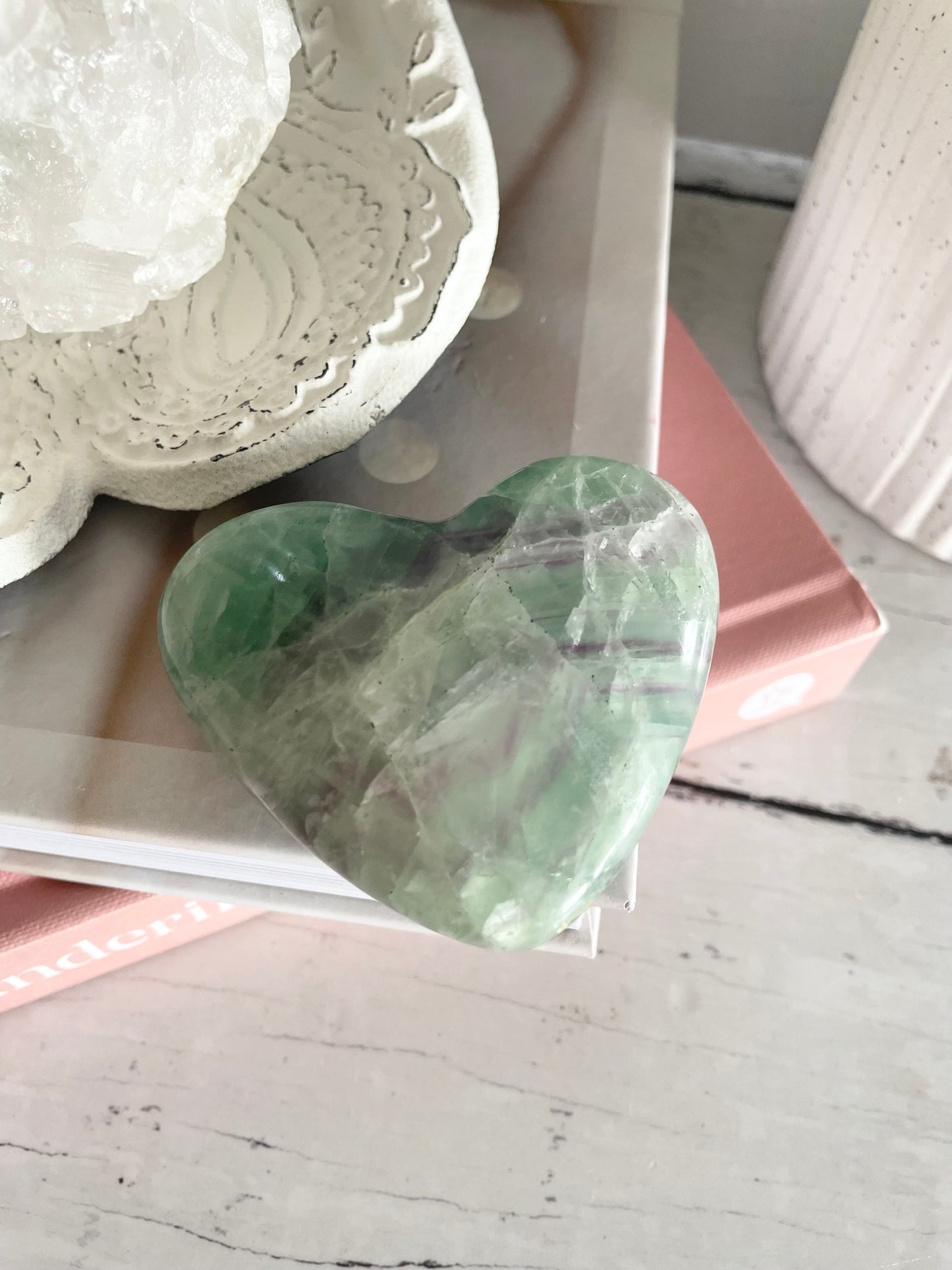 Rainbow Fluorite Heart