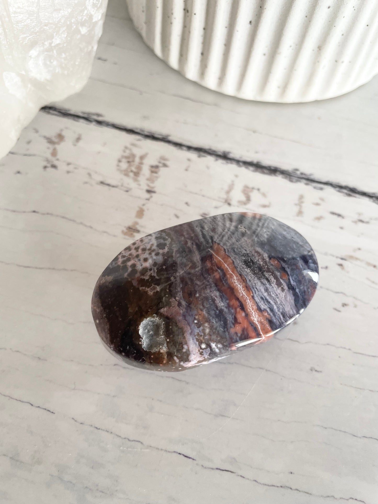 Ocean Jasper Pillow Palm Stone
