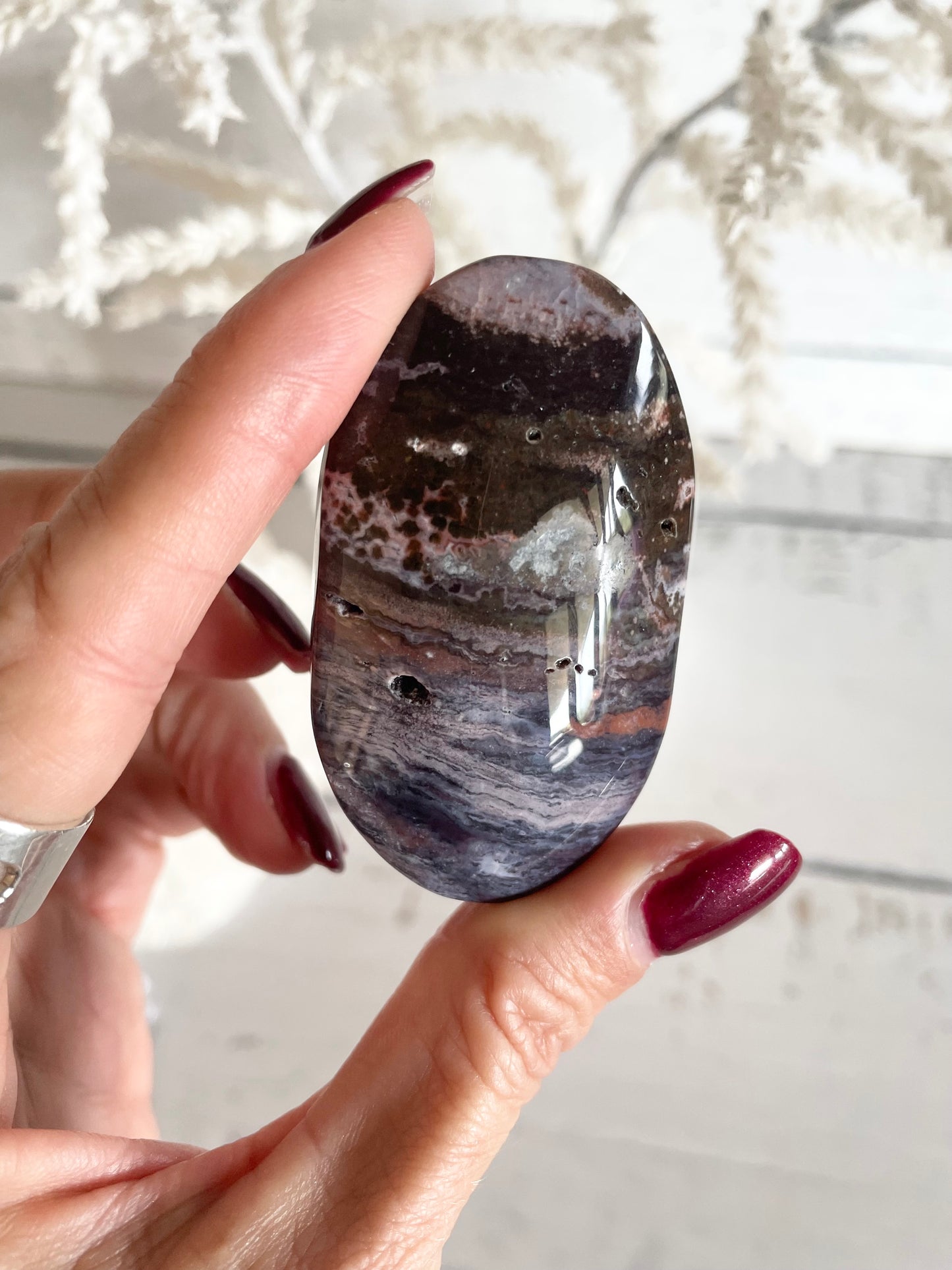 Ocean Jasper Pillow Palm Stone