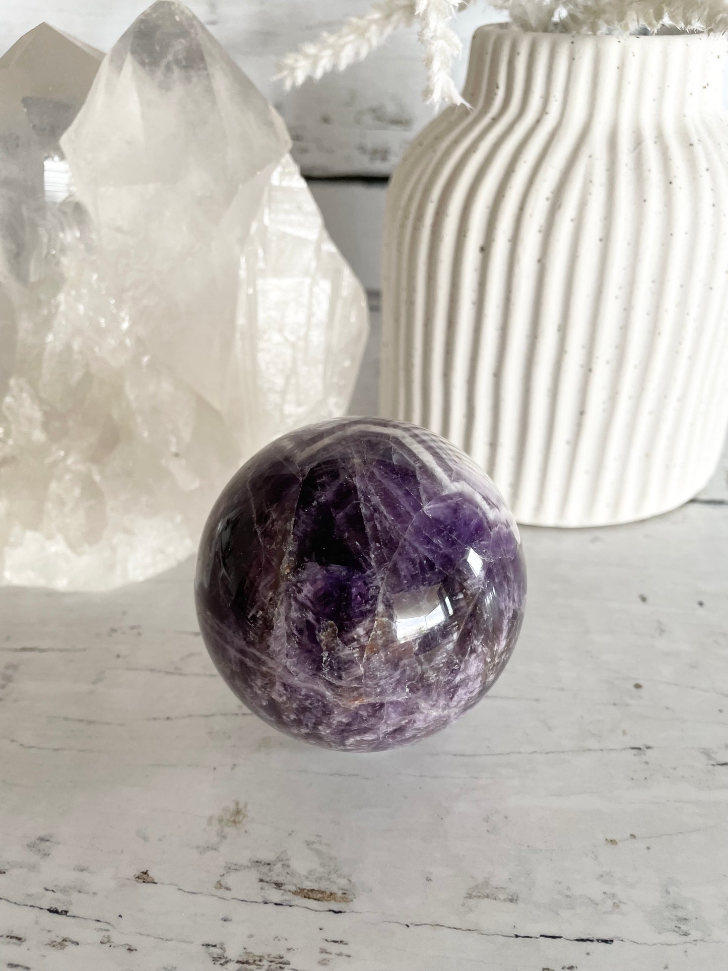 Chevron Dream Amethyst Sphere Includes Holder