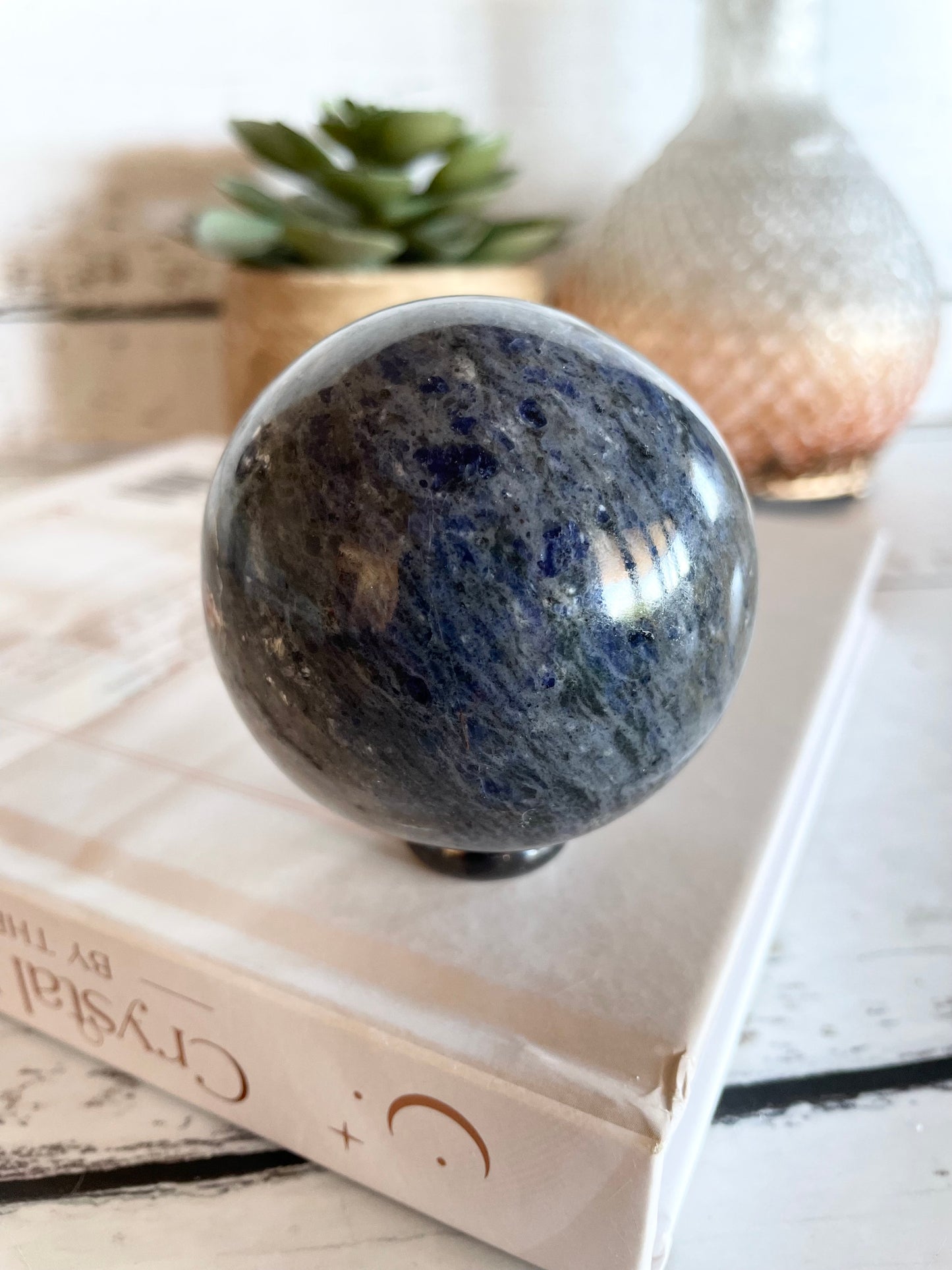 Sodalite Sphere Includes Holder