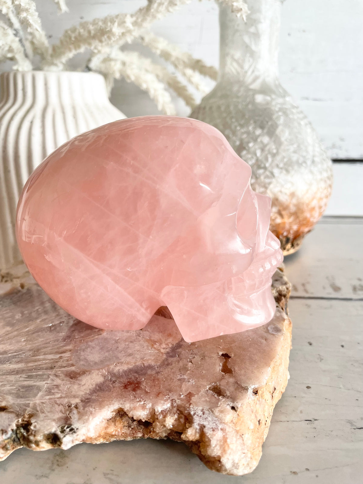 Rose Quartz Skull