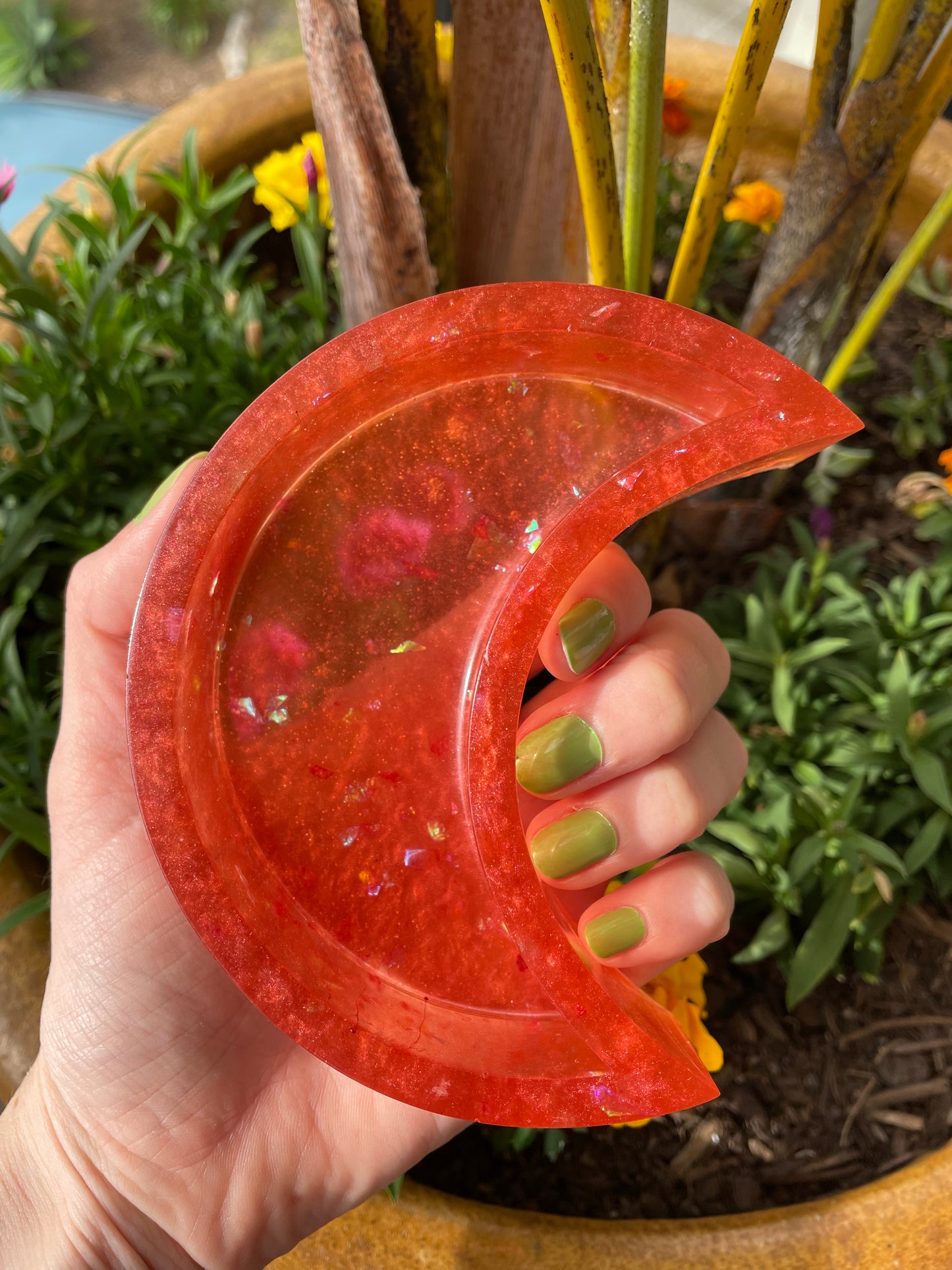 Handmade Resin Trinket Holder ~ Lunar