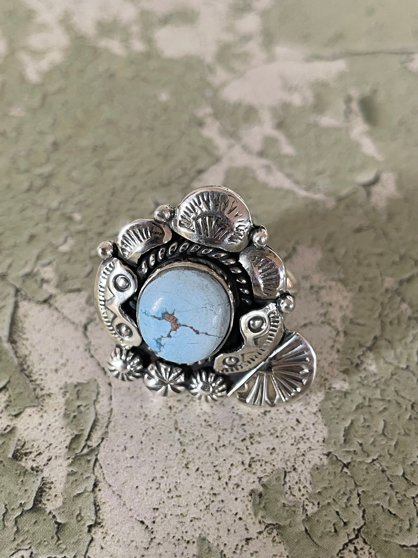 Golden Hills Turquoise Ring ~ adjustable 7-10