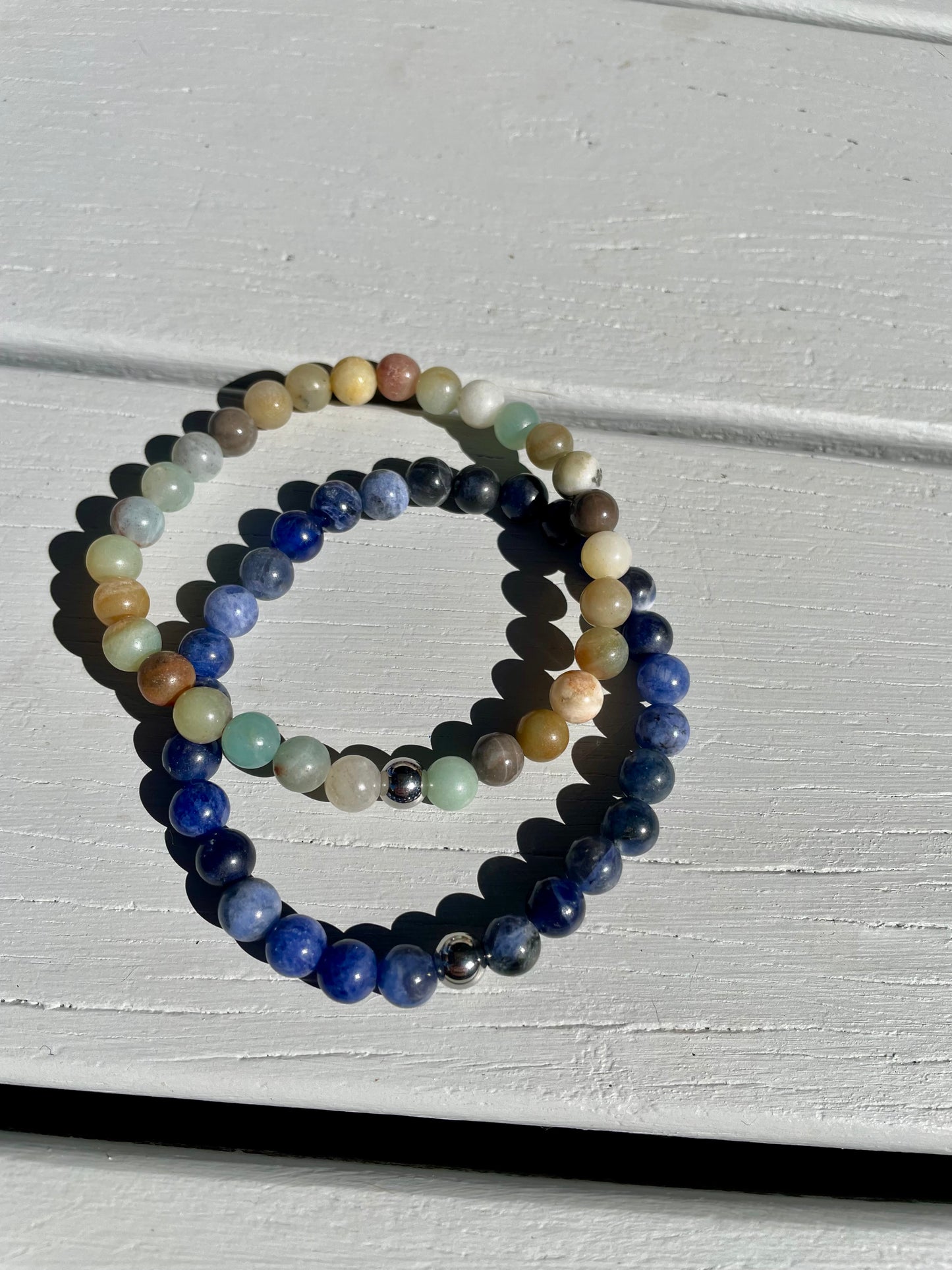Double Stacker Bracelet - Mixed Amazonite/Sodalite
