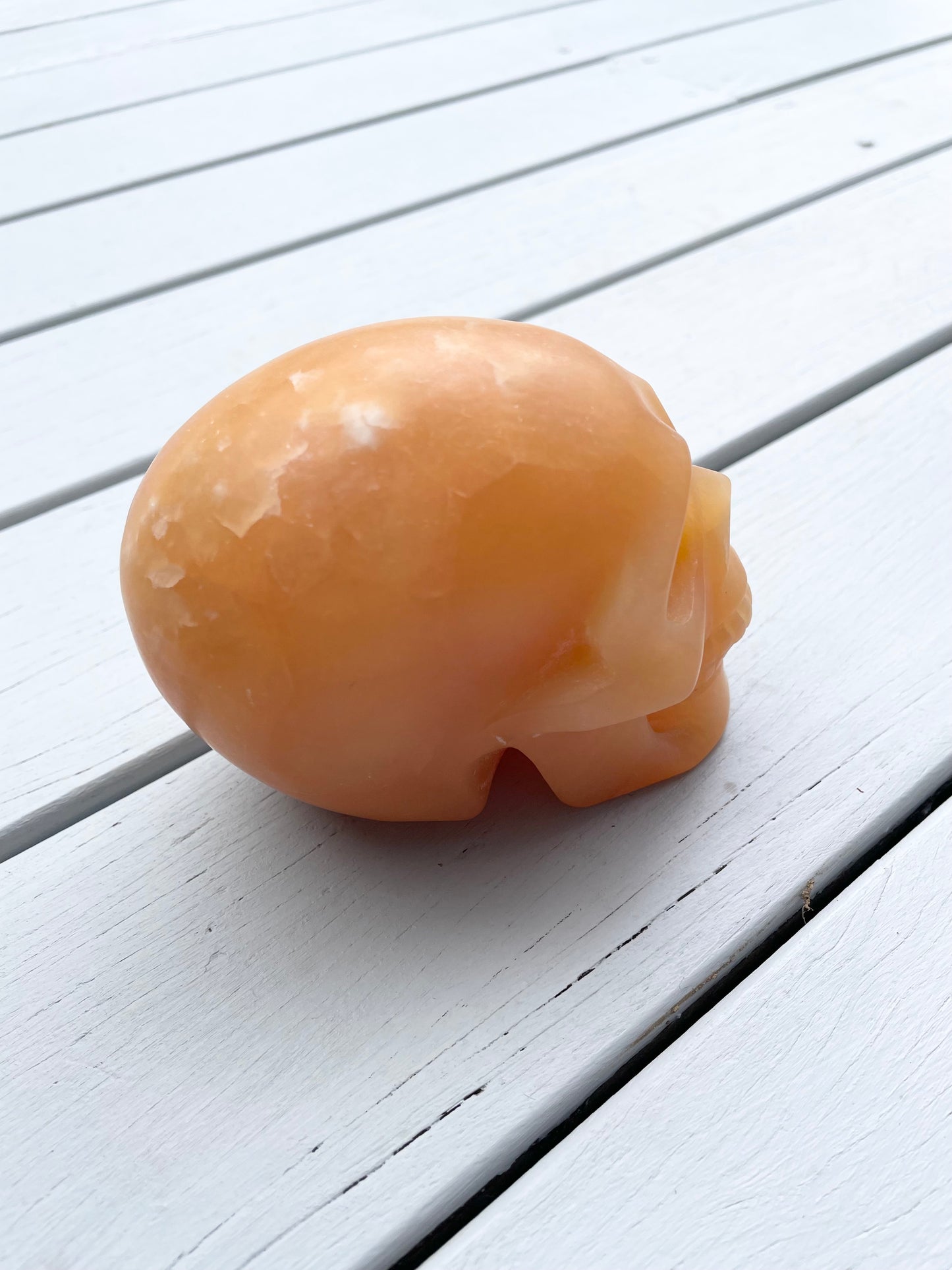 Orange Calcite Skull