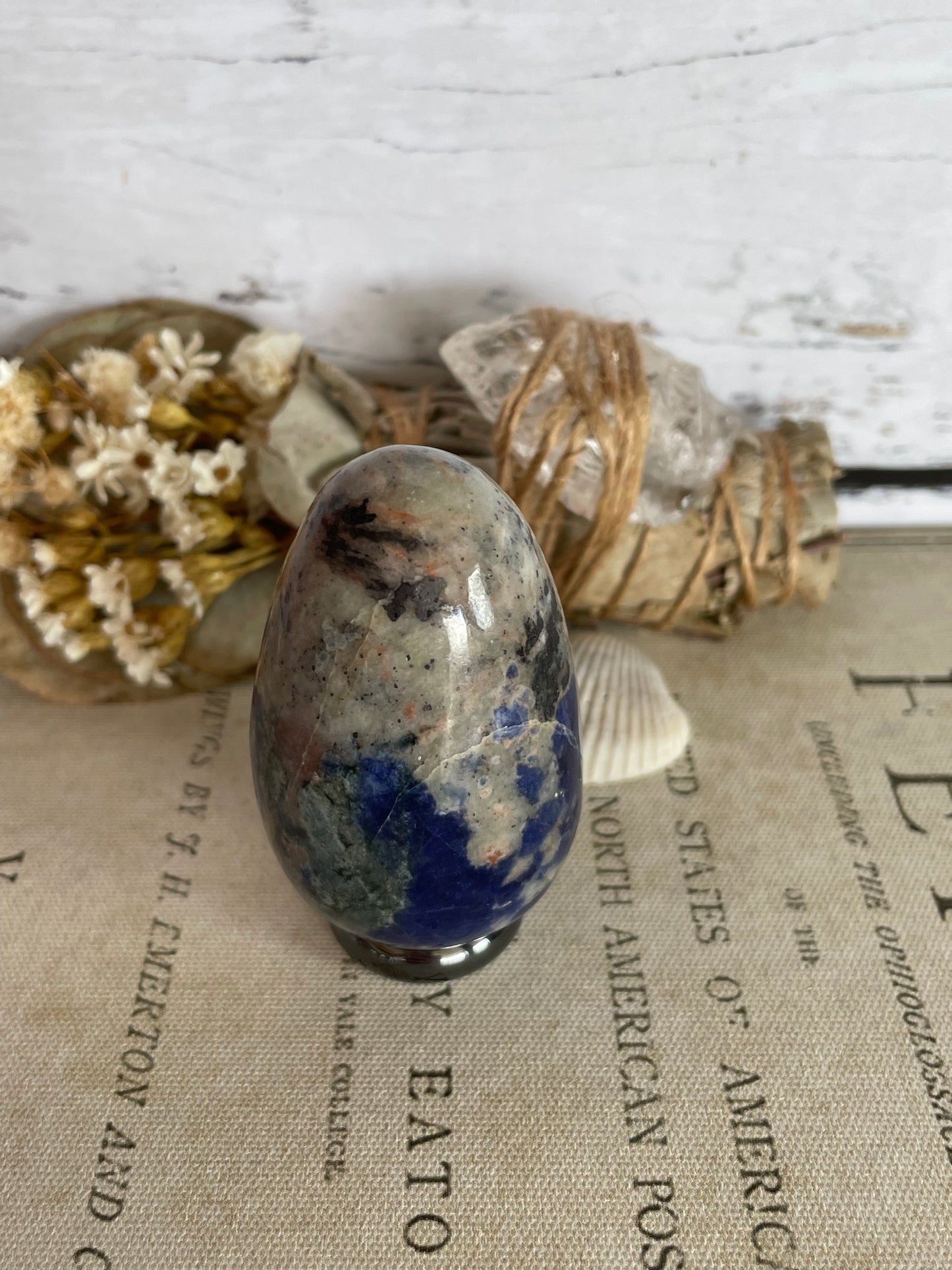 Sodalite Egg with holder