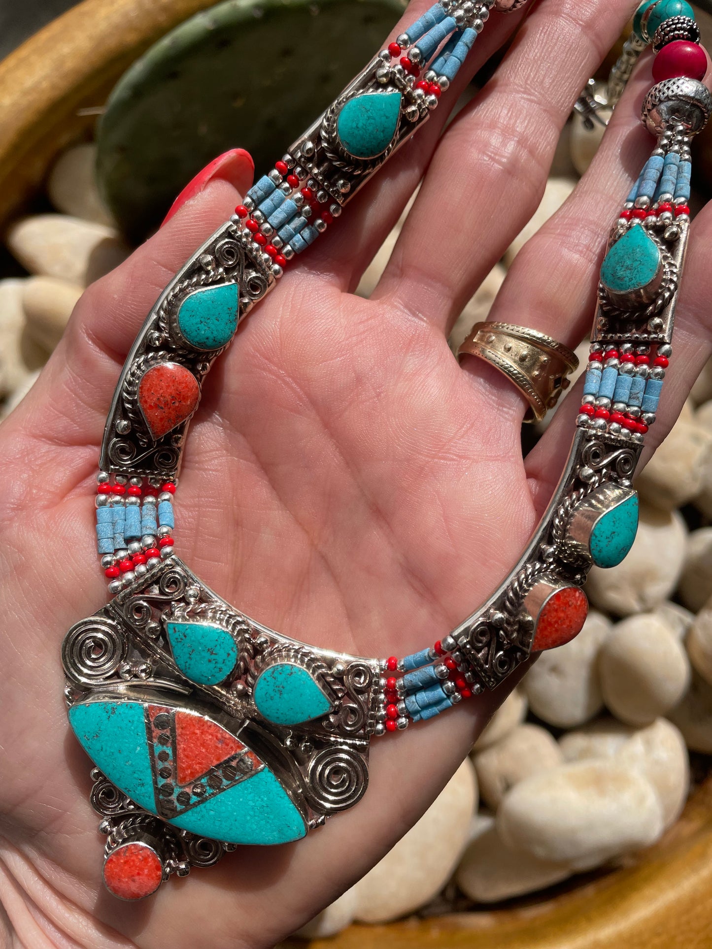 Nepalese Coral & Turquoise Necklace
