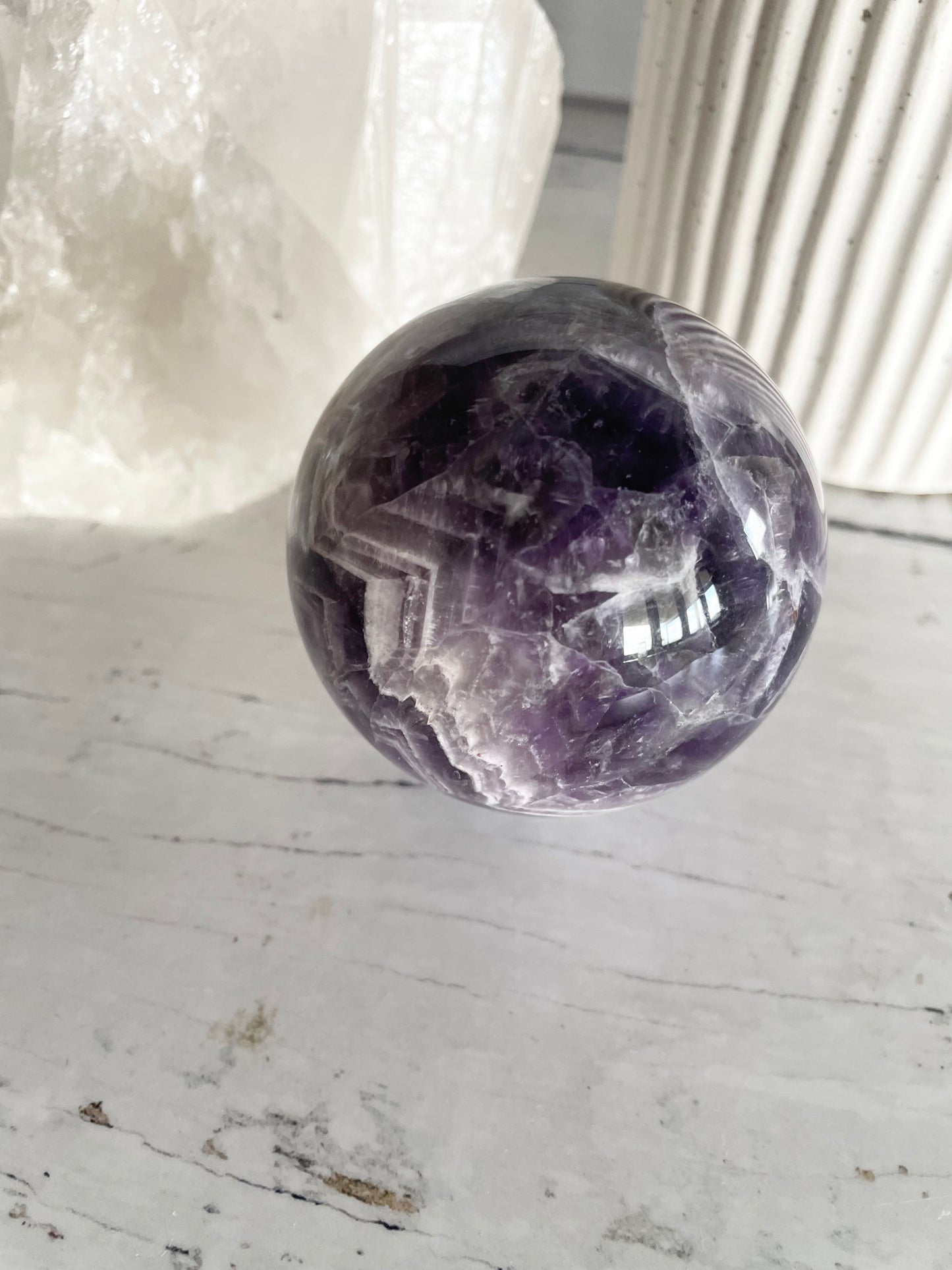 Chevron Dream Amethyst Sphere Includes Holder