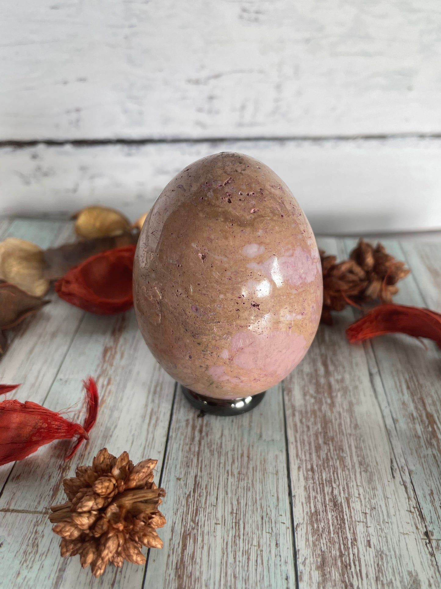 Phosphosiderite /Hope Stone Egg with holder
