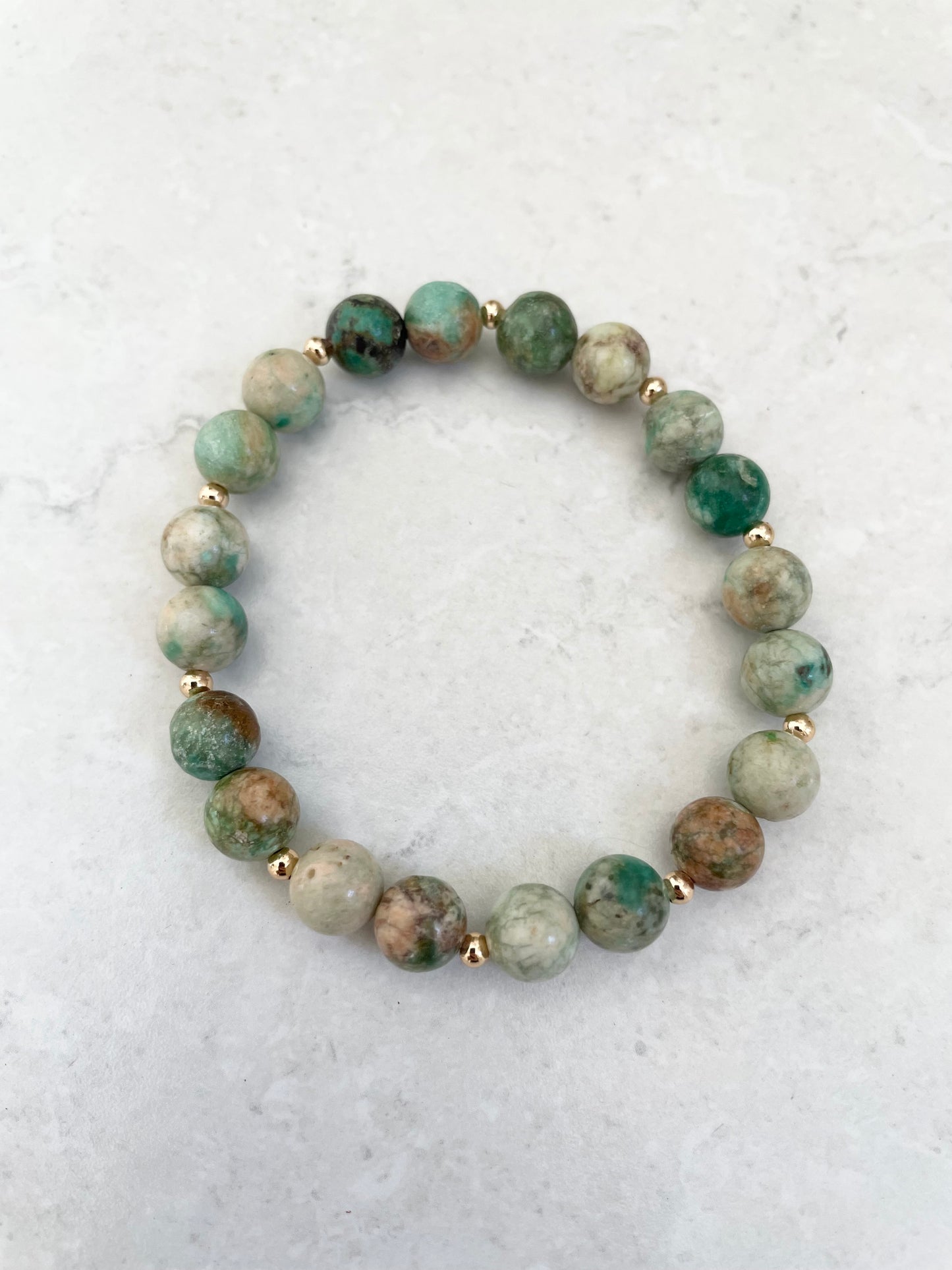 Peruvian Turquoise/Gold Healing Bracelet
