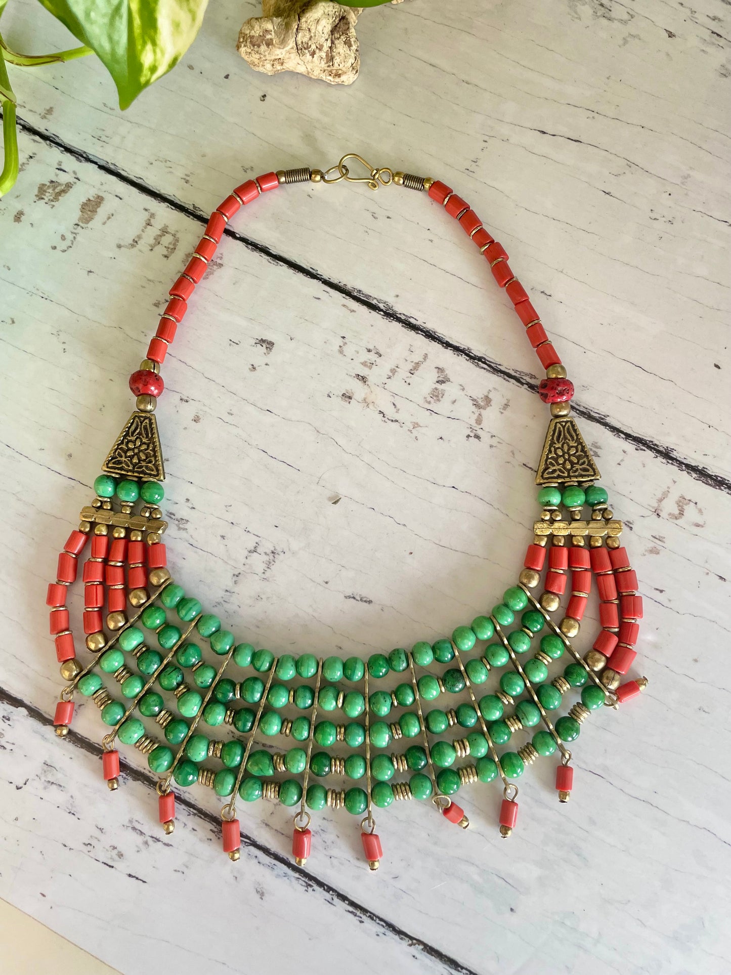 Tibetan Semi-precious stone Necklace (Green)