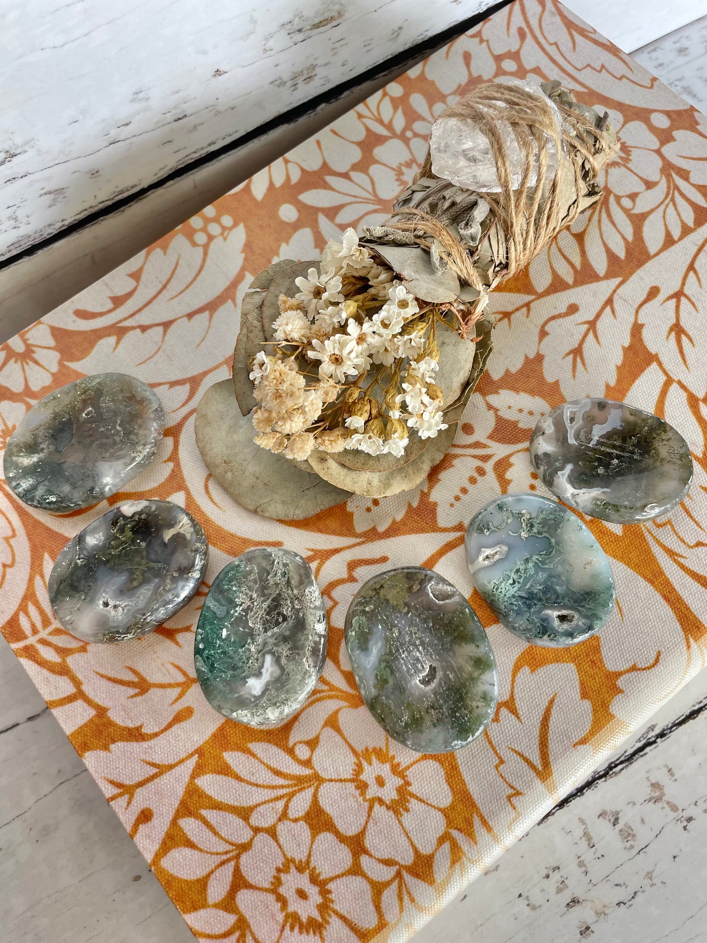 Moss Agate Thumb/Worry Stone ~ intuitively chosen