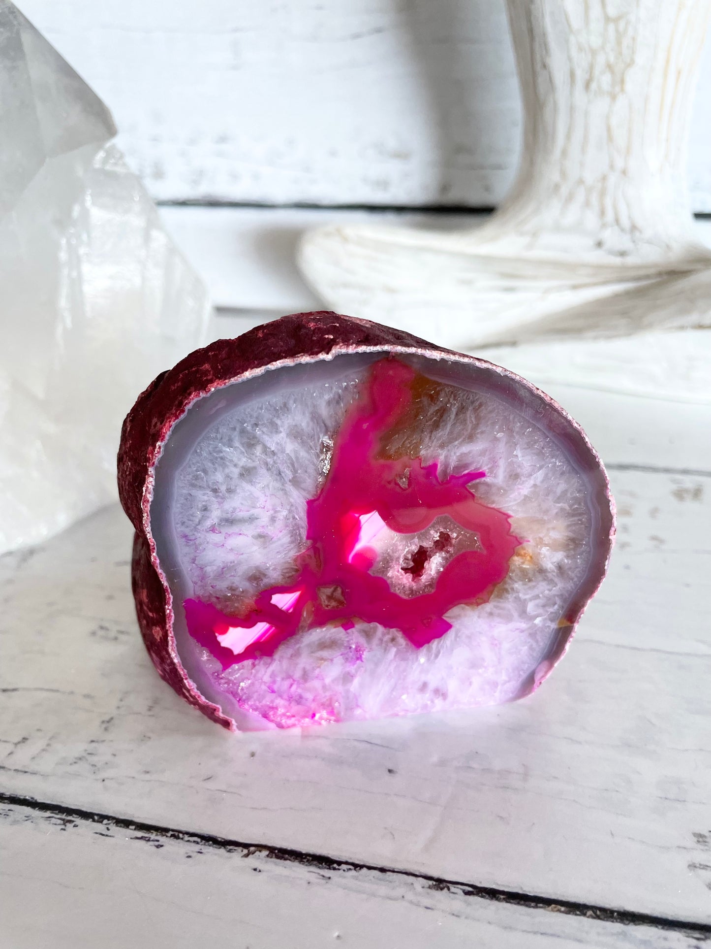 Agate Druzy Geode ~ Pink