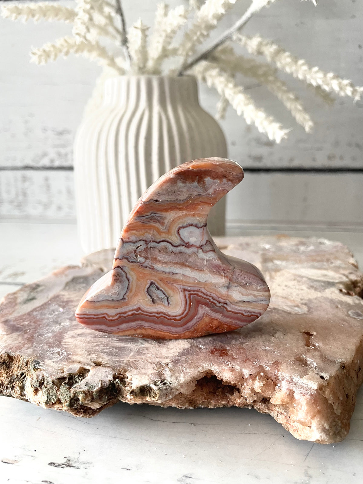 Mexican Pink Crazy Lace Agate Witch Hat