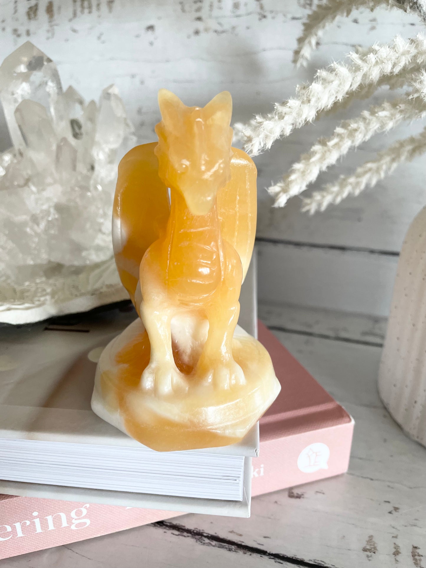 Orange Calcite Dragon