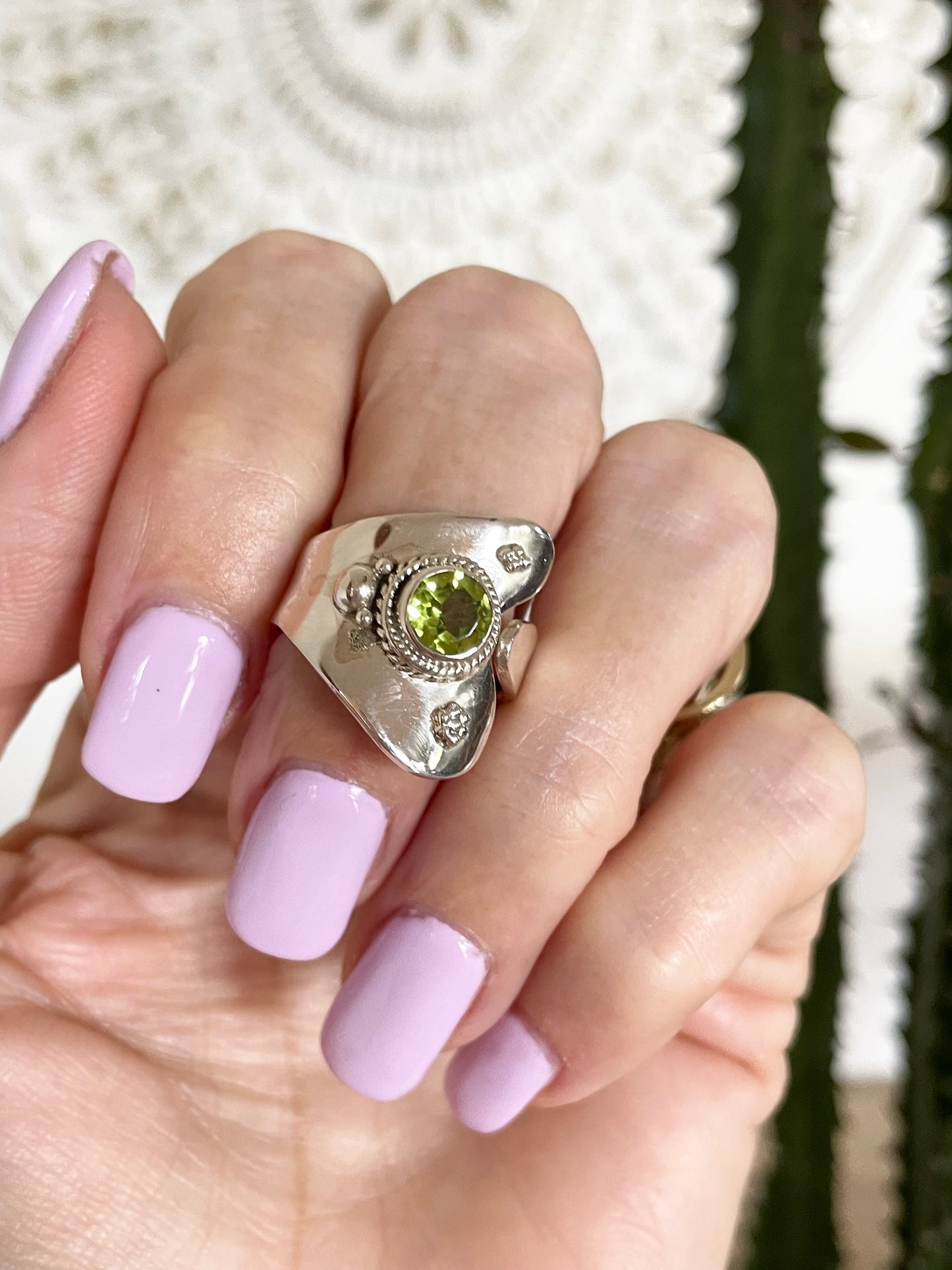 Peridot Ring - Adjustable size 6-10