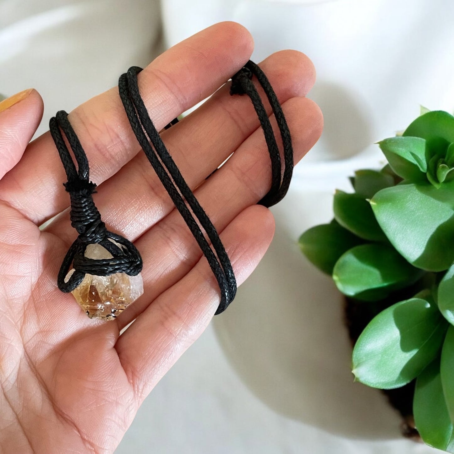 Manifestation Necklace ~ Raw Citrine Point